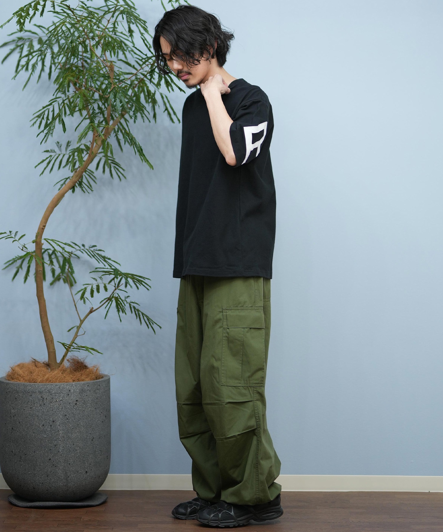 RVCA ルーカ 半袖 Tシャツ メンズ バックプリント ブランドロゴ オーバーサイズ BF041-P22(WHT-S)