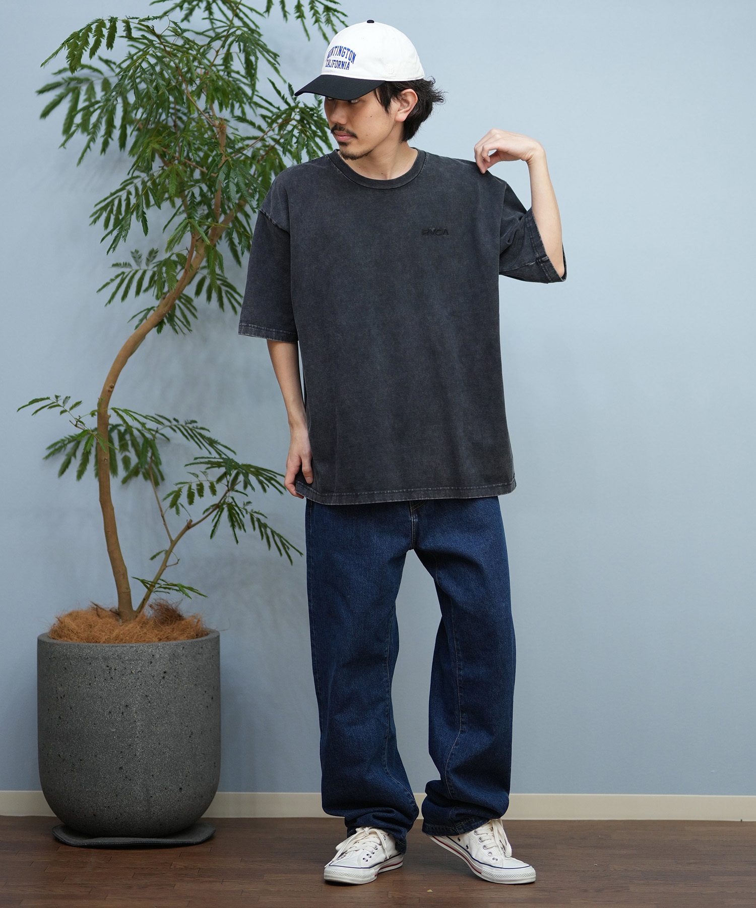 RVCA ルーカ 半袖 Tシャツ メンズ バックプリント ブランドロゴ オーバーサイズ BF041-P22(WHT-S)