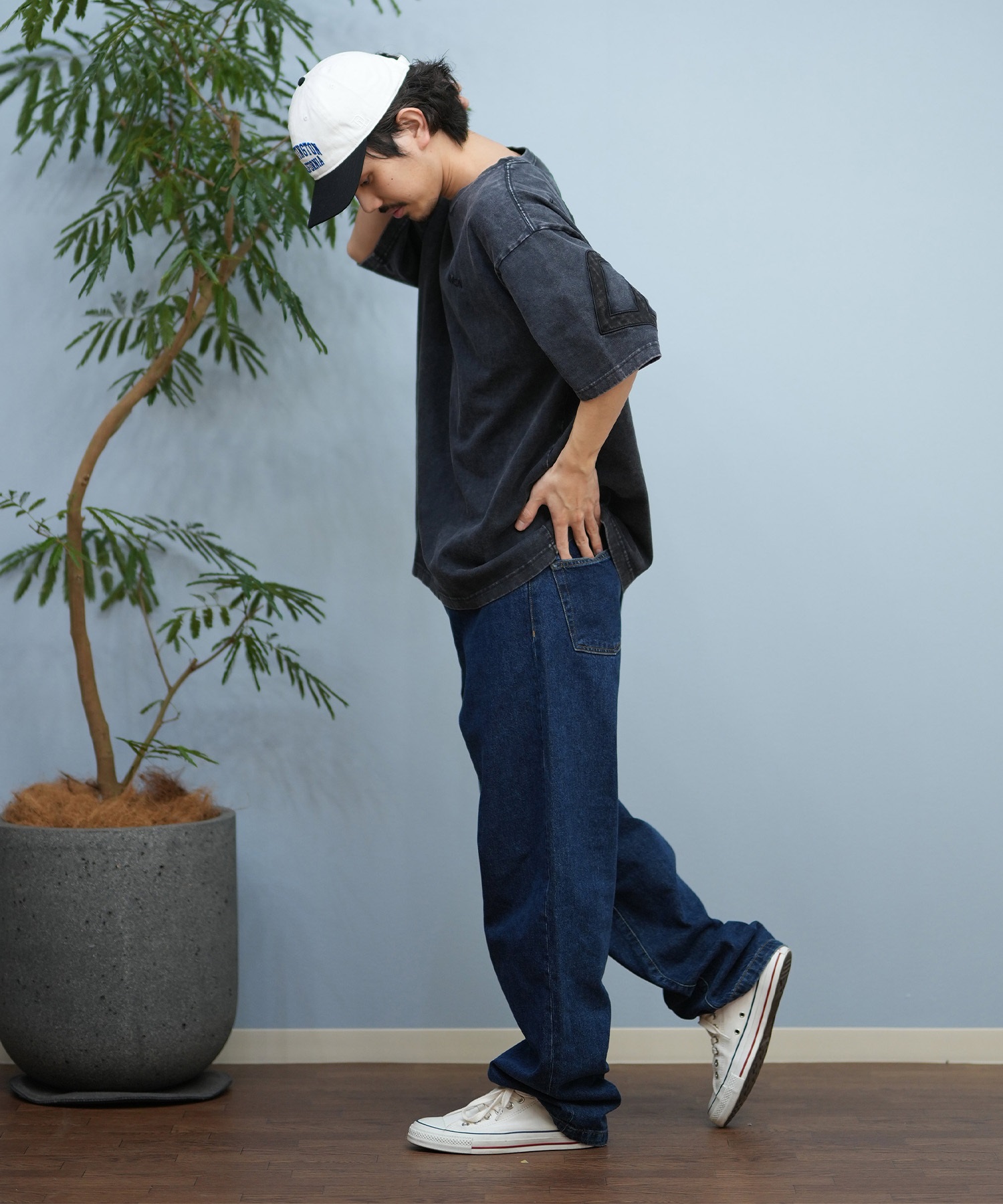 RVCA ルーカ 半袖 Tシャツ メンズ バックプリント ブランドロゴ オーバーサイズ BF041-P22(WHT-S)