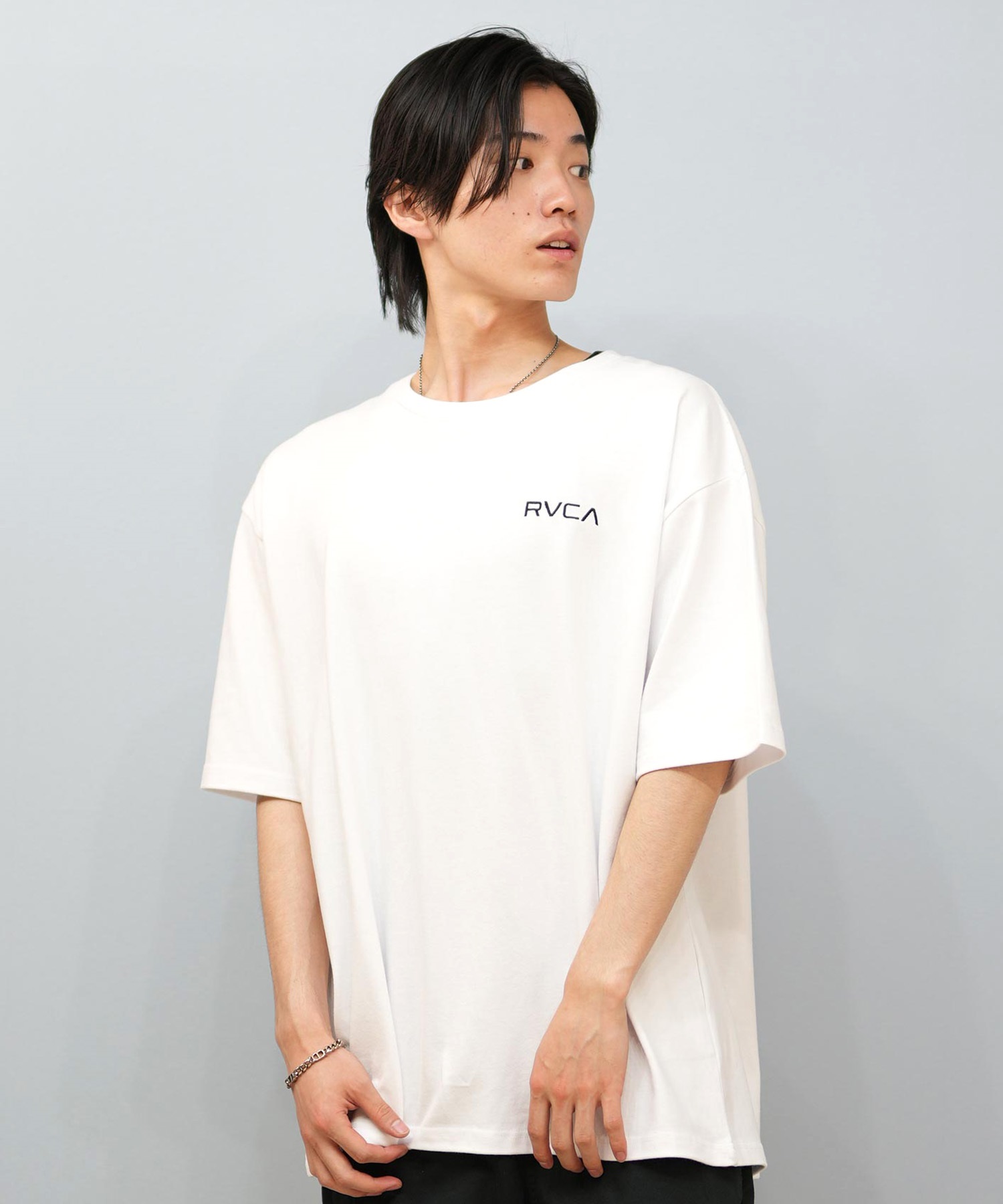 RVCA ルーカ 半袖 Tシャツ メンズ バックプリント オーバーサイズ ボックスロゴ BOX SS BF04A-200(WHT-S)