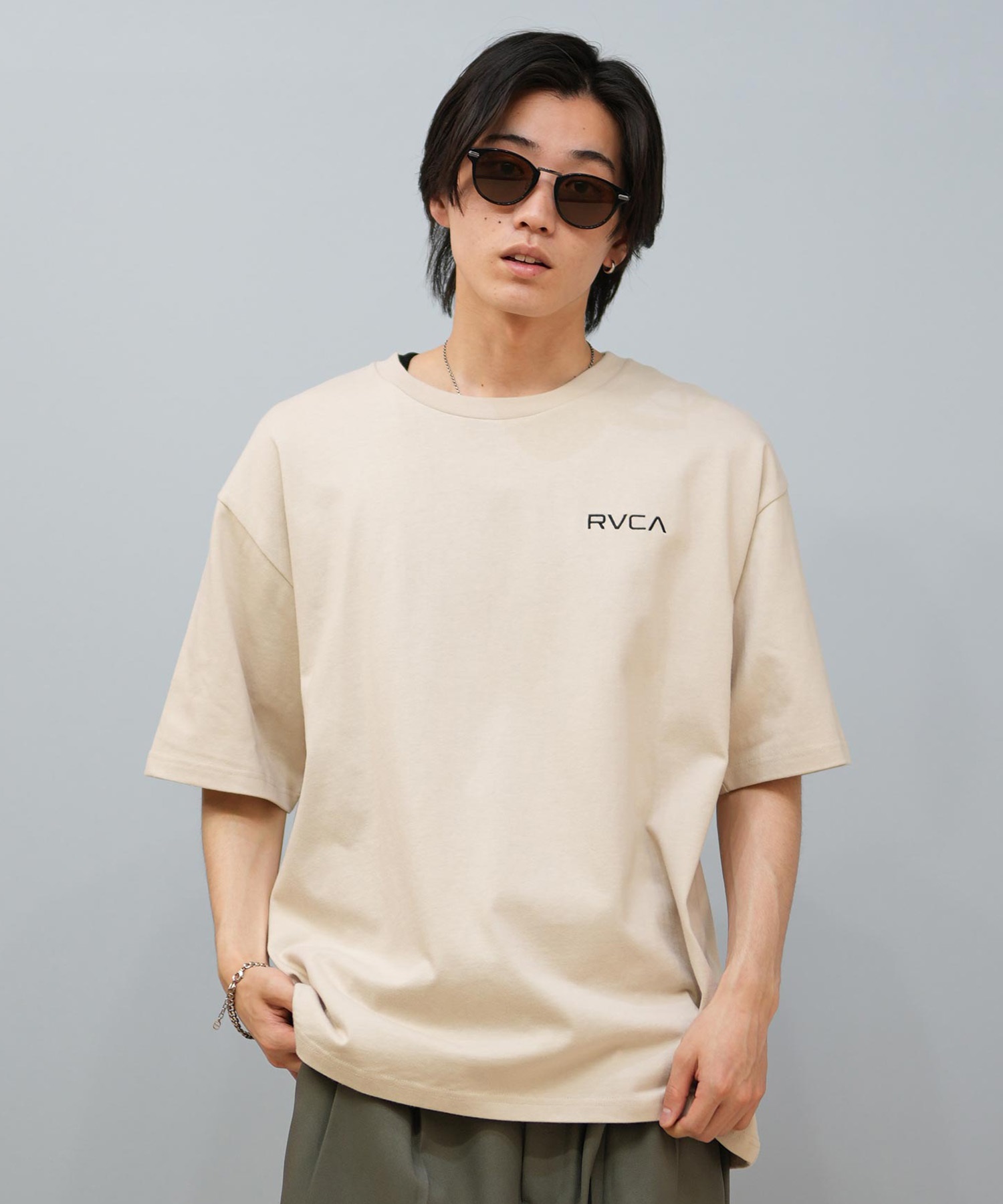 RVCA ルーカ 半袖 Tシャツ メンズ バックプリント オーバーサイズ ボックスロゴ BOX SS BF04A-200(WHT-S)