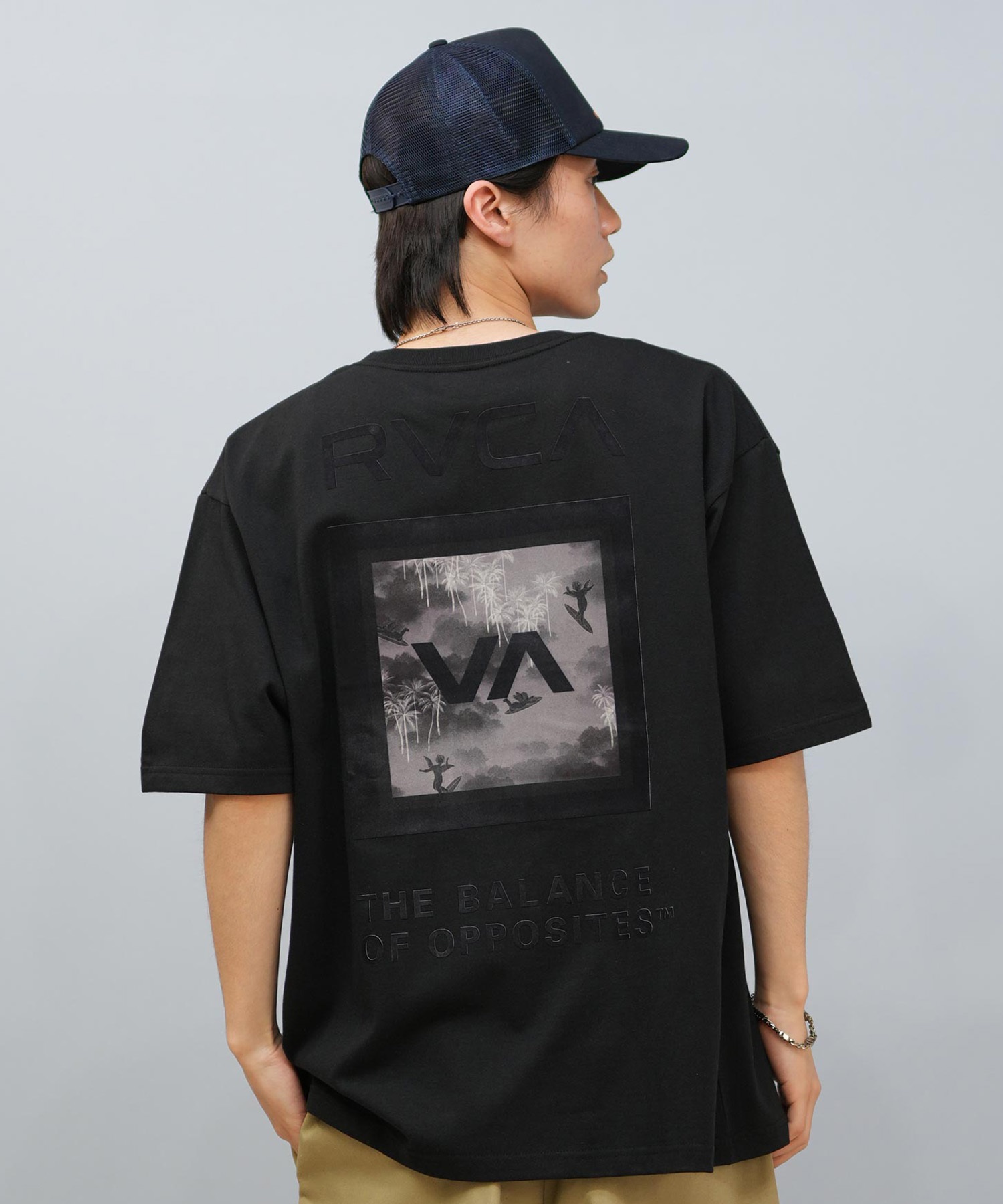RVCA ルーカ 半袖 Tシャツ メンズ バックプリント オーバーサイズ ボックスロゴ BOX SS BF04A-200(WHT-S)