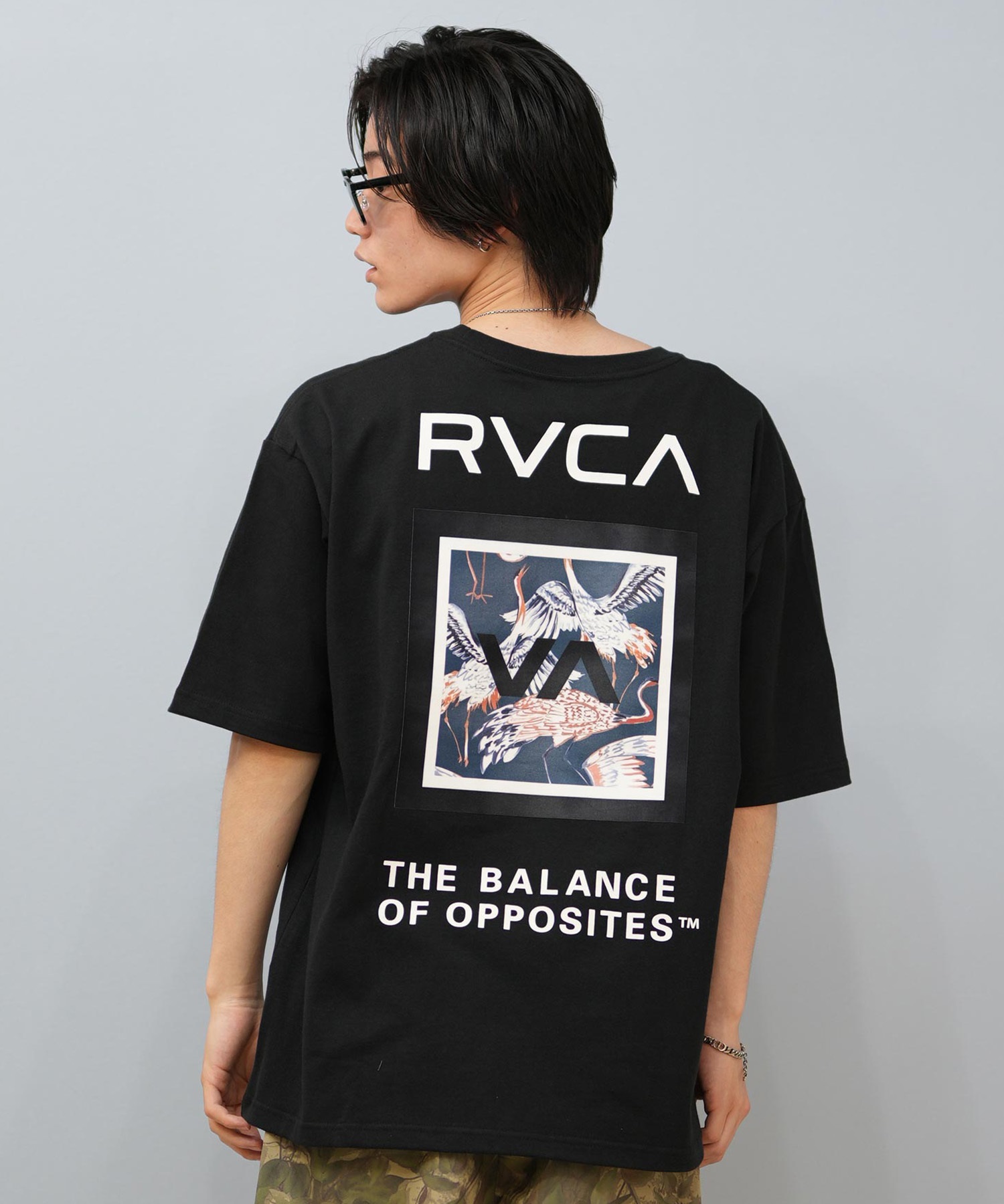 RVCA ルーカ 半袖 Tシャツ メンズ バックプリント オーバーサイズ ボックスロゴ BOX SS BF04A-200(WHT-S)