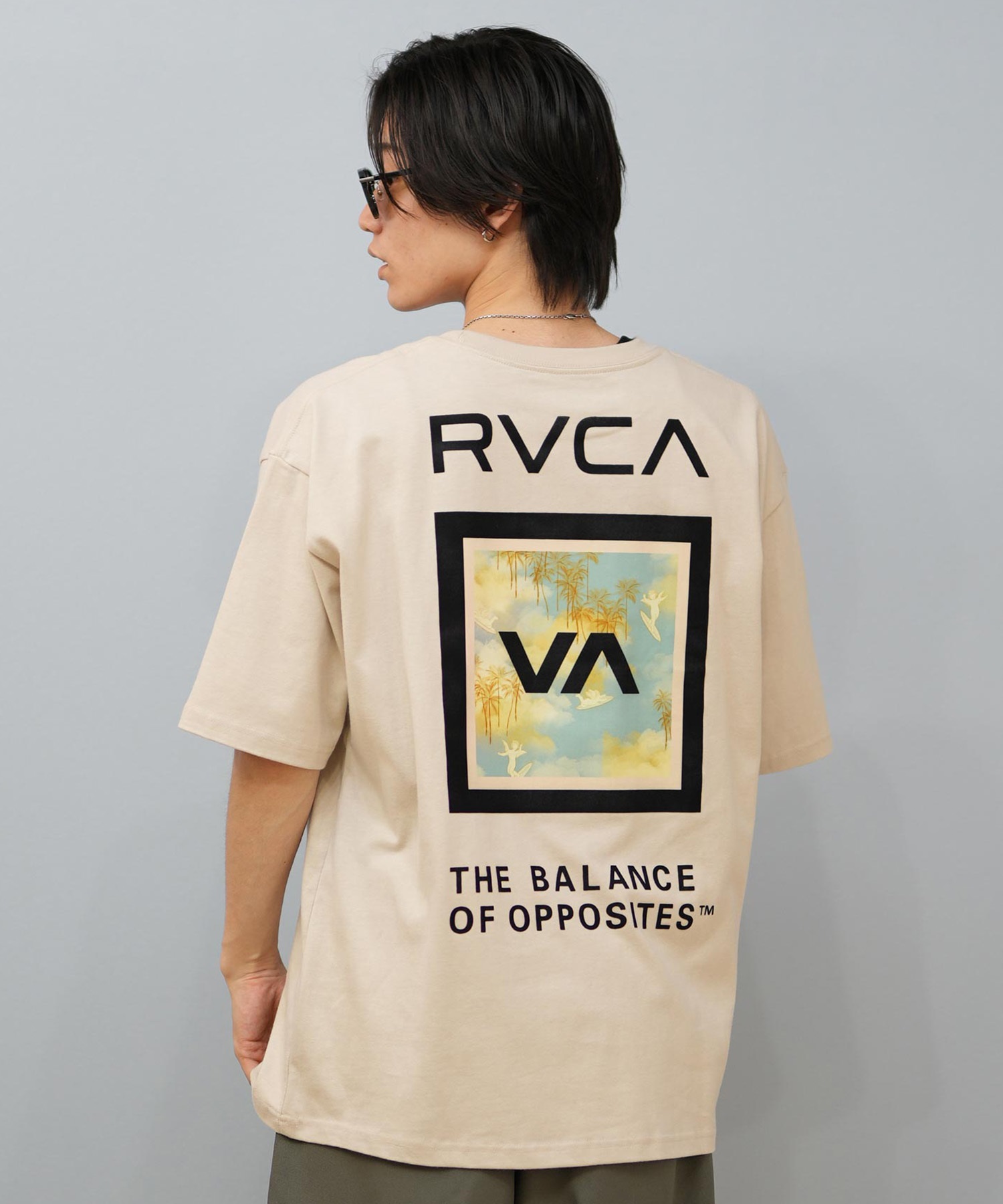 RVCA ルーカ 半袖 Tシャツ メンズ バックプリント オーバーサイズ ボックスロゴ BOX SS BF04A-200(WHT-S)