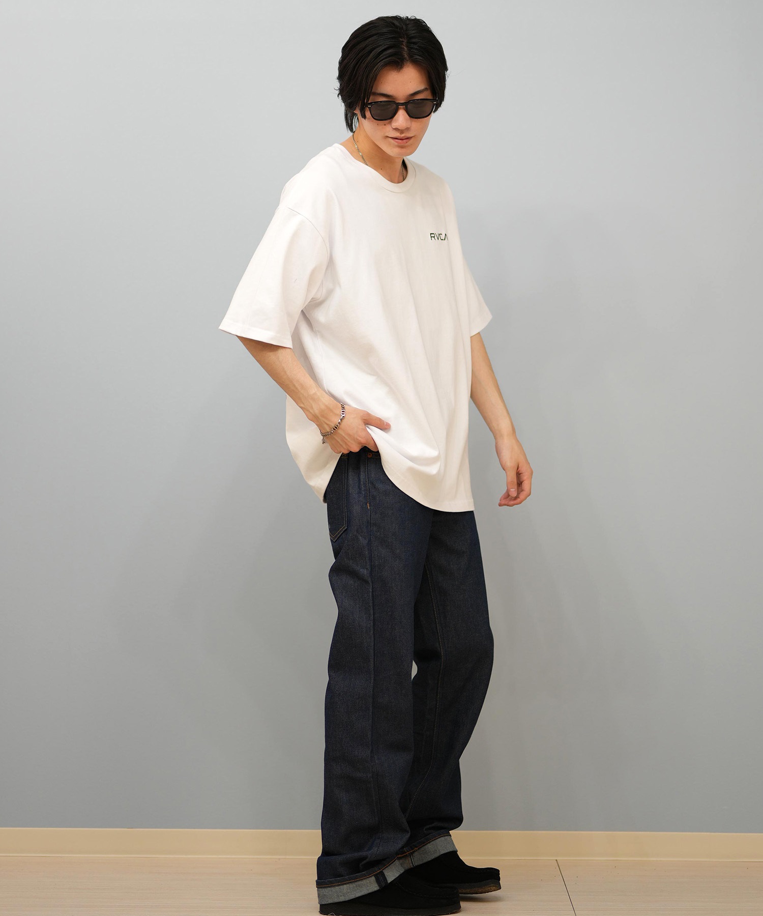 RVCA ルーカ 半袖 Tシャツ メンズ バックプリント オーバーサイズ ボックスロゴ BOX SS BF04A-200(WHT-S)