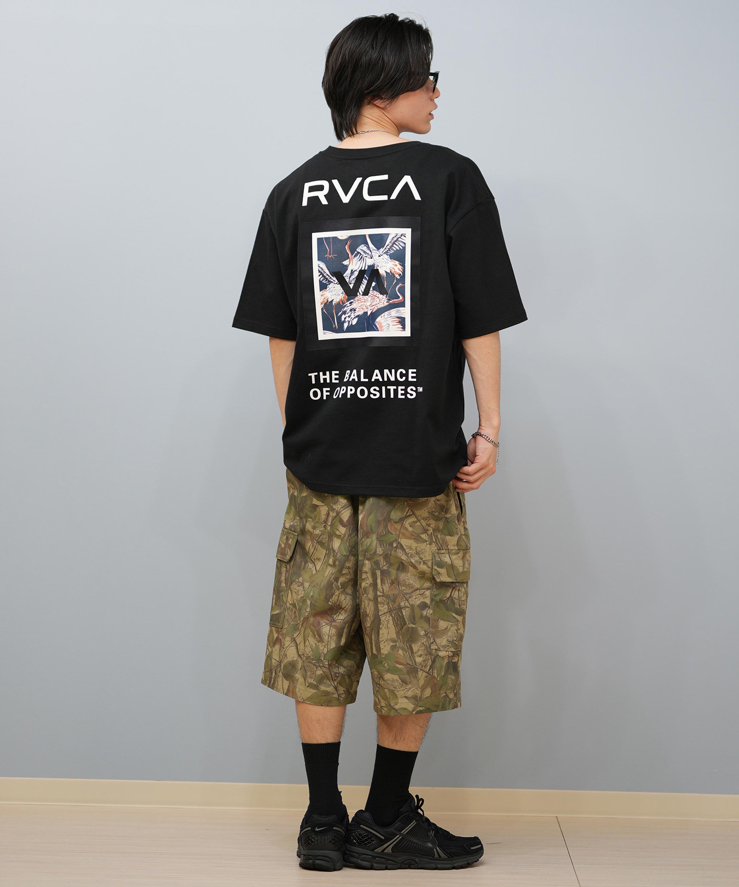 RVCA ルーカ 半袖 Tシャツ メンズ バックプリント オーバーサイズ ボックスロゴ BOX SS BF04A-200(WHT-S)