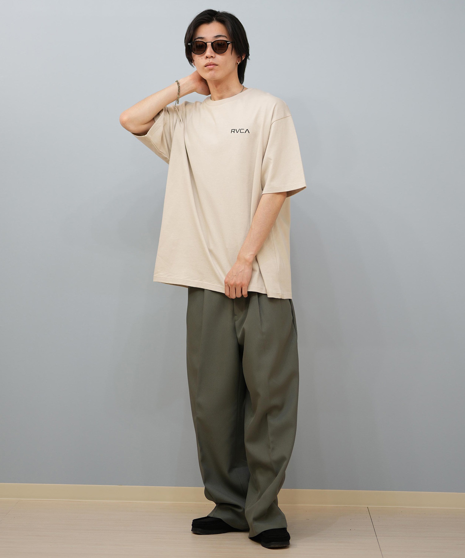 RVCA ルーカ 半袖 Tシャツ メンズ バックプリント オーバーサイズ ボックスロゴ BOX SS BF04A-200(WHT-S)