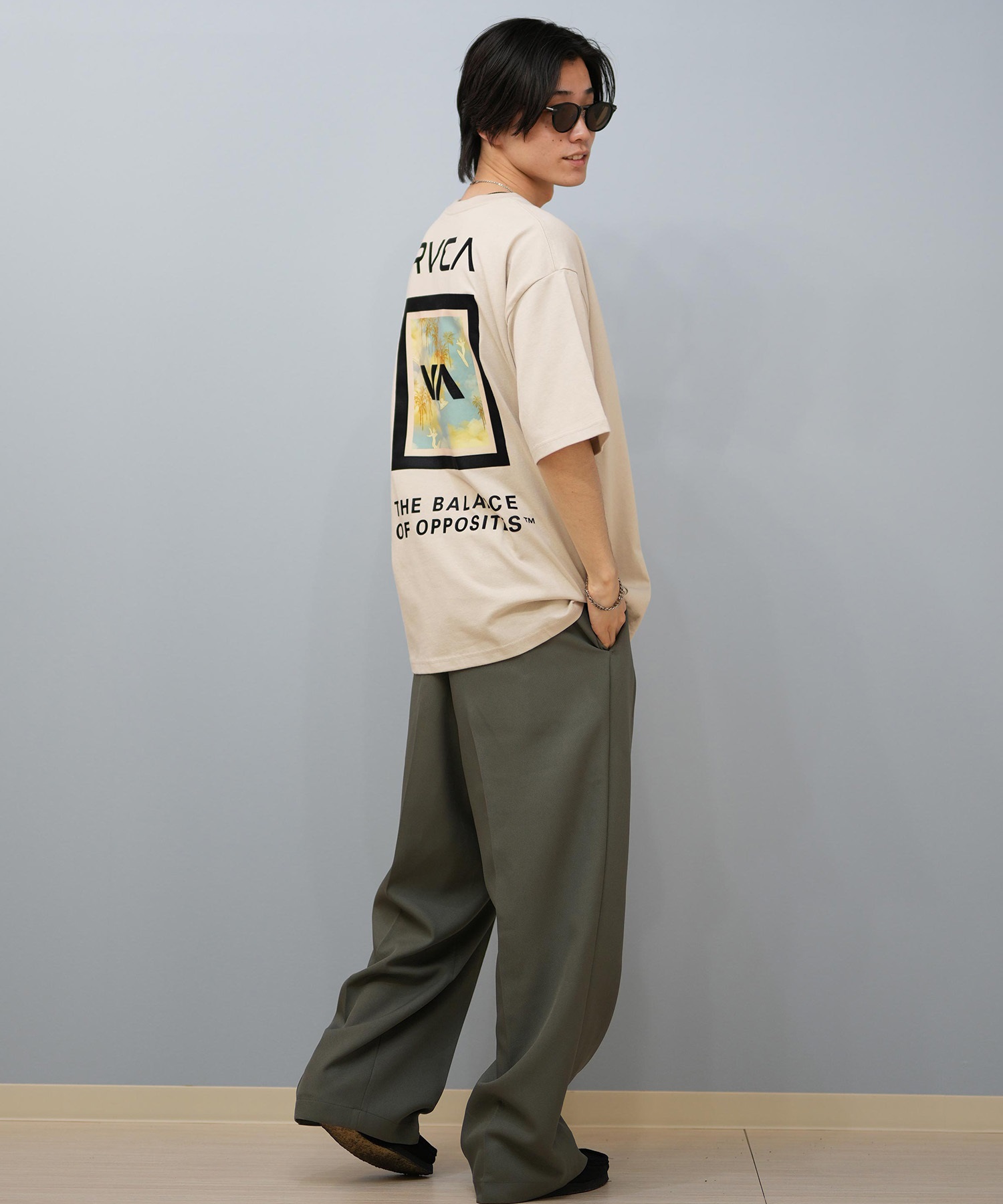 RVCA ルーカ 半袖 Tシャツ メンズ バックプリント オーバーサイズ ボックスロゴ BOX SS BF04A-200(WHT-S)
