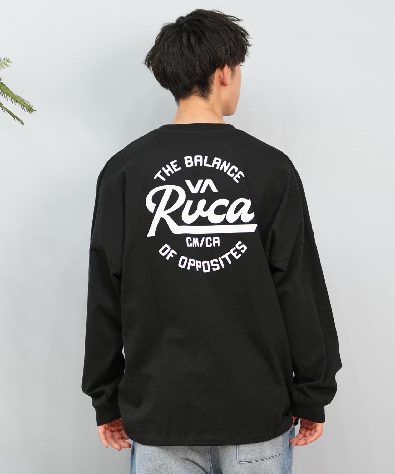 RVCA ルーカ 長袖 Tシャツ メンズ バックプリント ラウンドロゴ オーバーサイズ ユニセックス BF041-152(BLK-S)