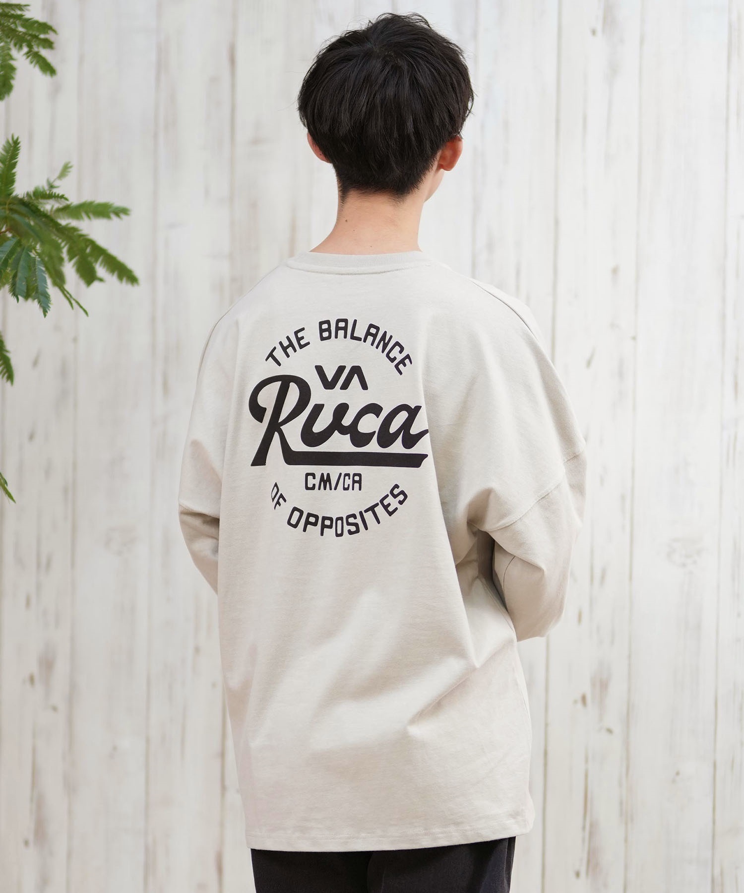 RVCA ルーカ 長袖 Tシャツ メンズ バックプリント ラウンドロゴ オーバーサイズ ユニセックス BF041-152(BLK-S)