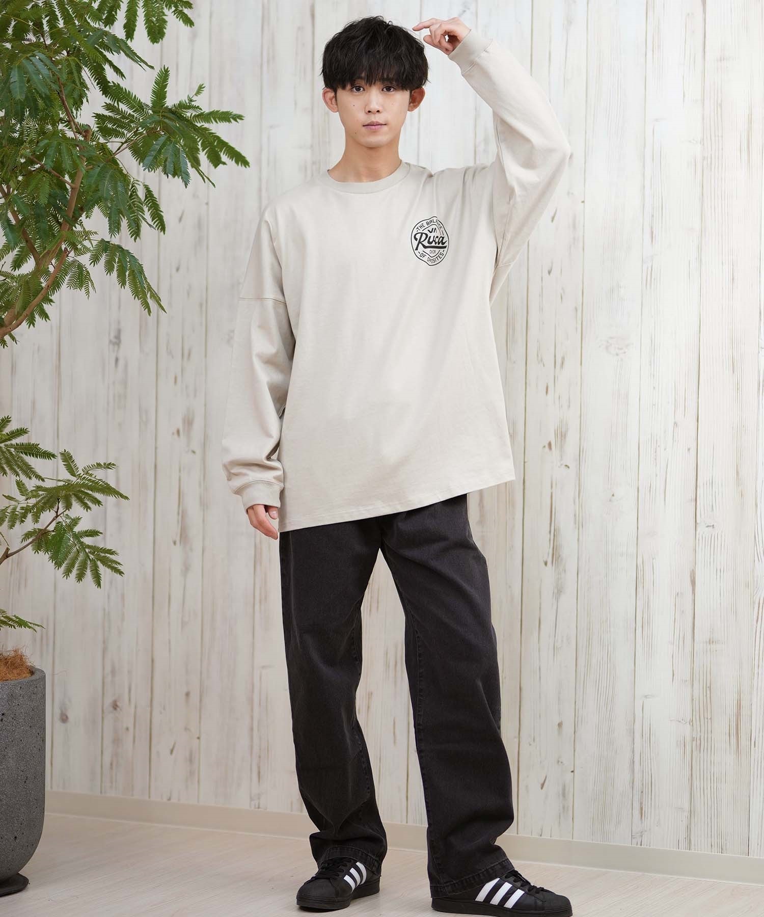 RVCA ルーカ 長袖 Tシャツ メンズ バックプリント ラウンドロゴ オーバーサイズ ユニセックス BF041-152(BLK-S)
