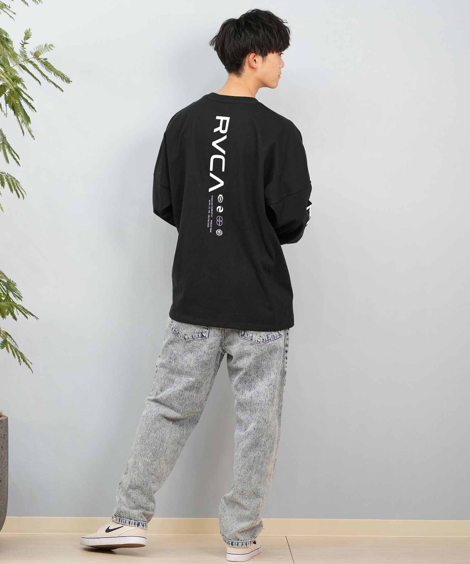 RVCA ルーカ 長袖 Tシャツ メンズ バックプリント ユニセックス ムラサキスポーツ限定 BF041-159(WHT-S)