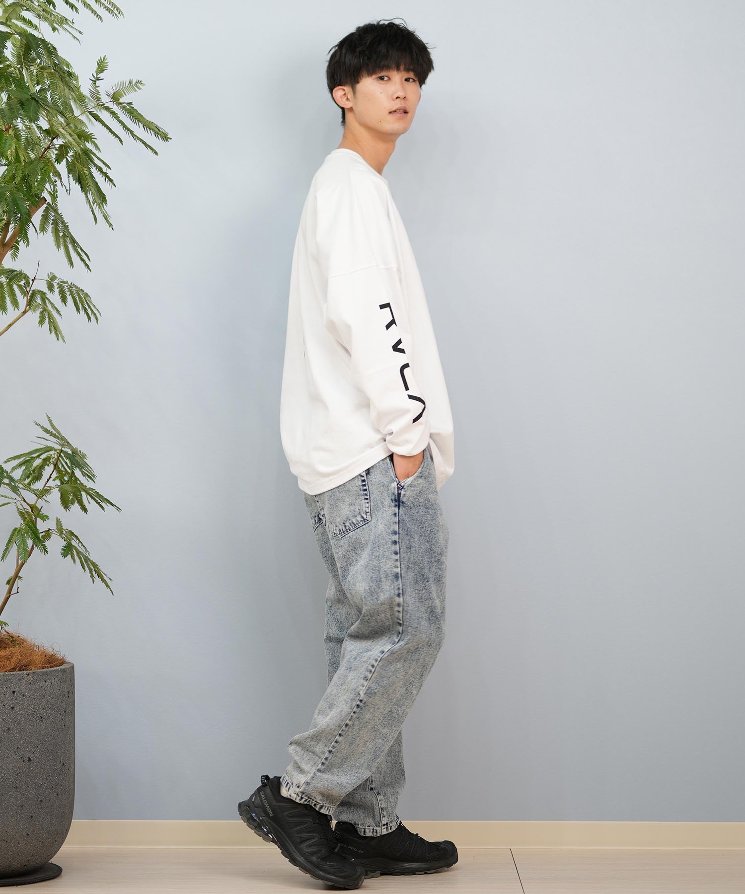RVCA ルーカ 長袖 Tシャツ メンズ バックプリント ユニセックス ムラサキスポーツ限定 BF041-159(WHT-S)