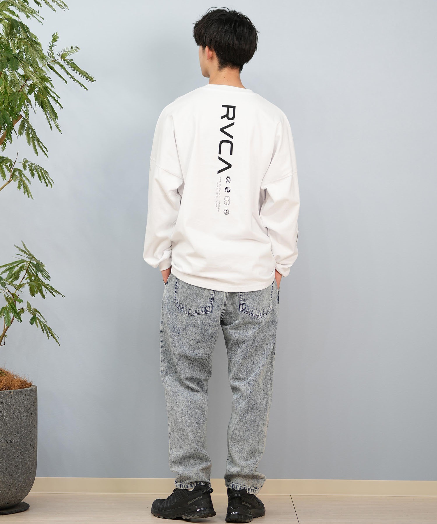 RVCA ルーカ 長袖 Tシャツ メンズ バックプリント ユニセックス ムラサキスポーツ限定 BF041-159(WHT-S)