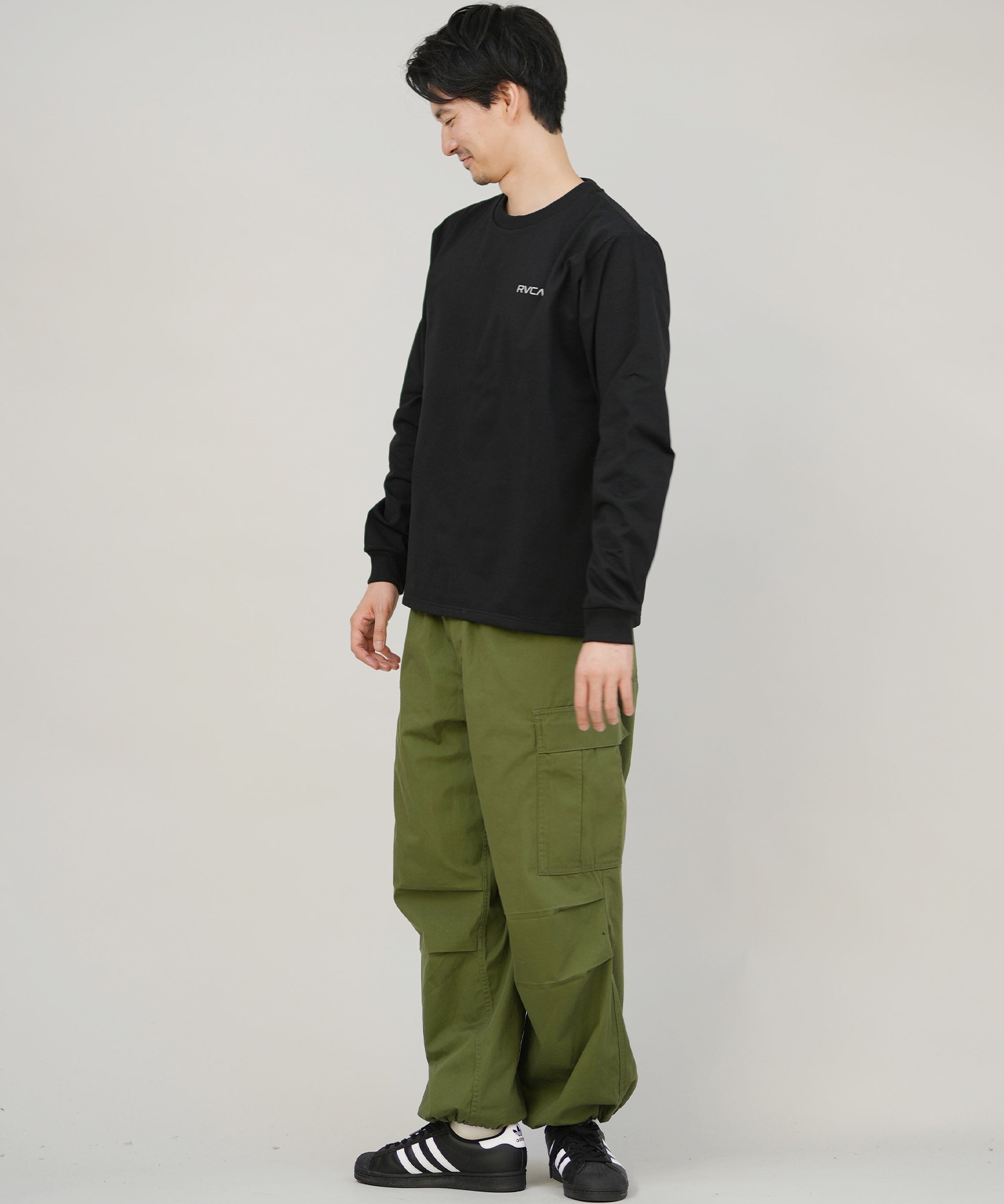 RVCA ルーカ 長袖 Tシャツ ロンT メンズ バックプリント シンプル ロゴ