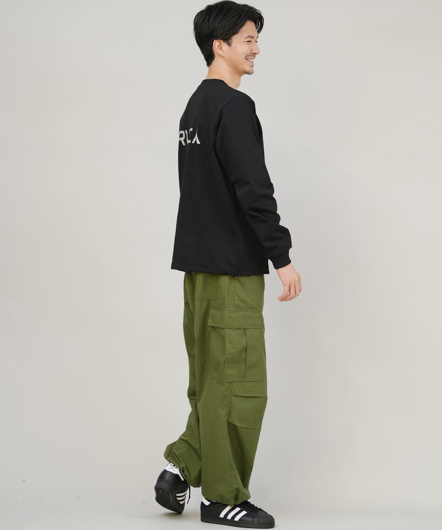 RVCA ルーカ 長袖 Tシャツ ロンT メンズ バックプリント シンプル ロゴ