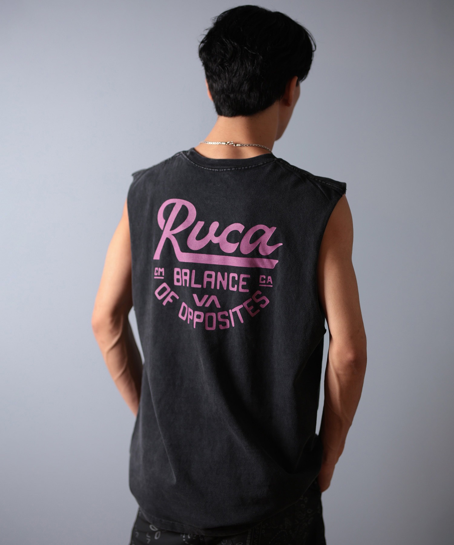 RVCA☆Fronds Muscle バックプリント シングレット タンクトップ RVCA タンクトップ メンズ SERIF 「2024年夏モデル」/ルーカ