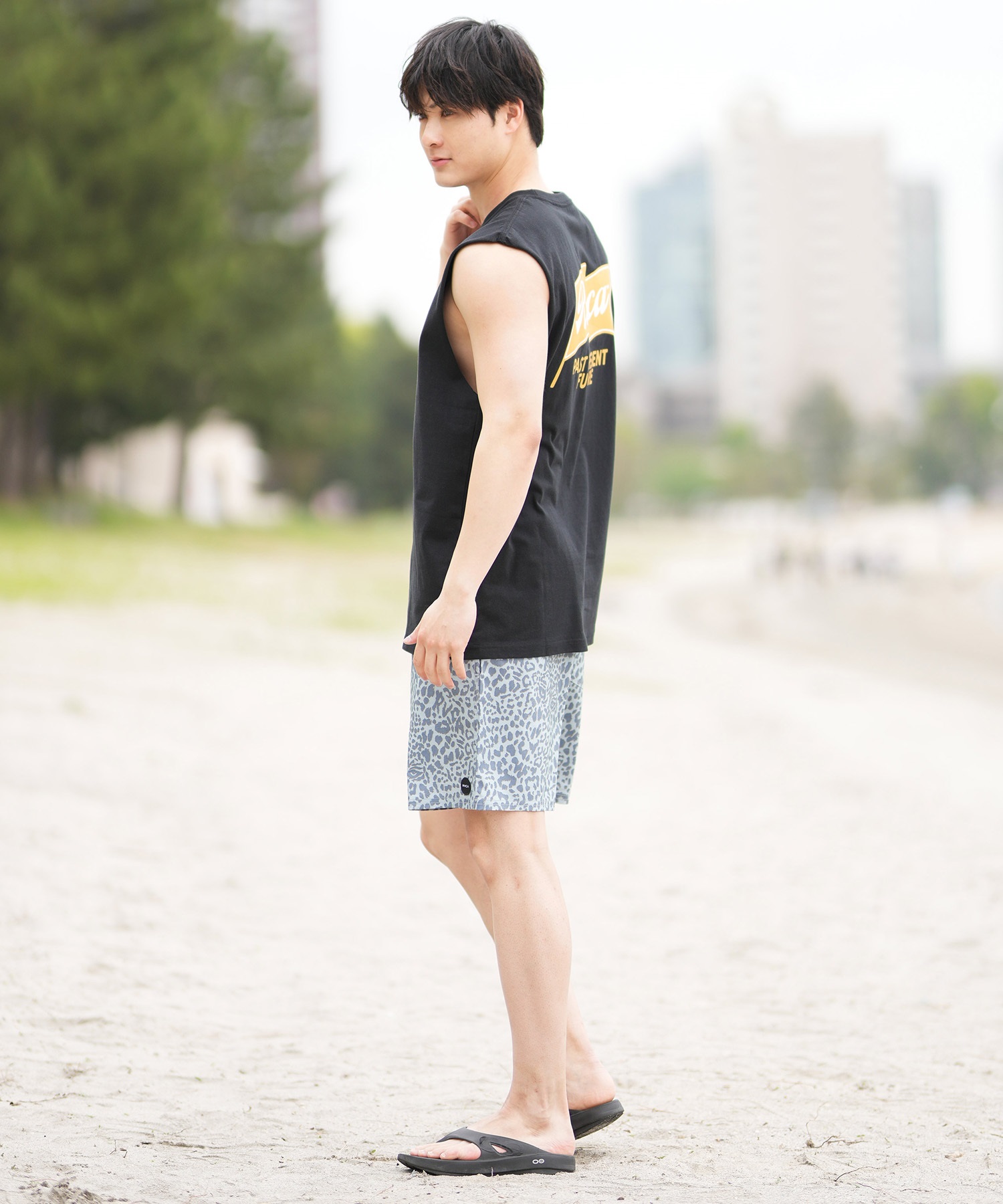 RVCA☆Fronds Muscle バックプリント シングレット タンクトップ RVCA ルーカ タンクトップ メンズ カットオフ ノースリーブ