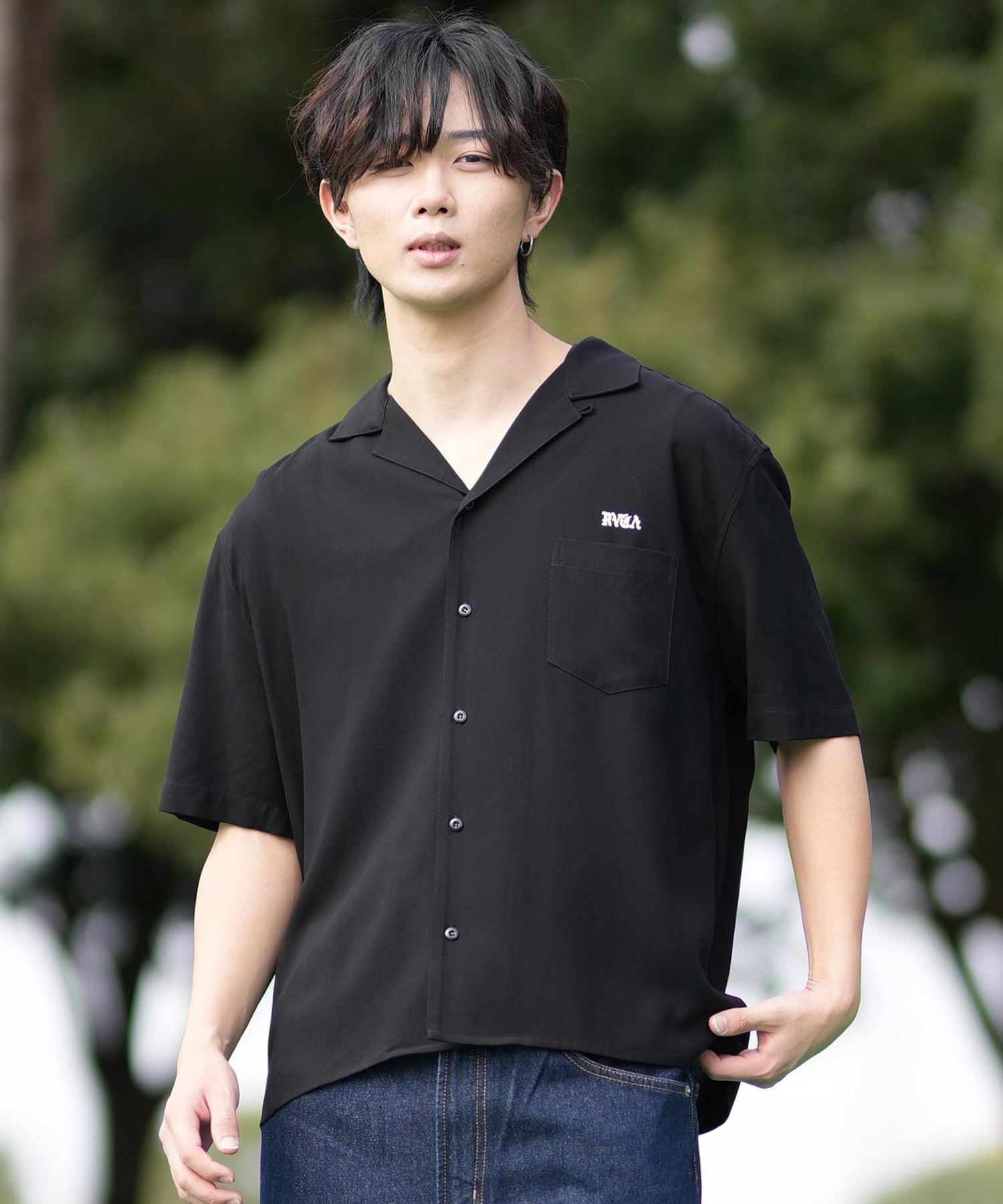 RVCA ルーカ 半袖 シャツ メンズ ワンポイント BF041-180