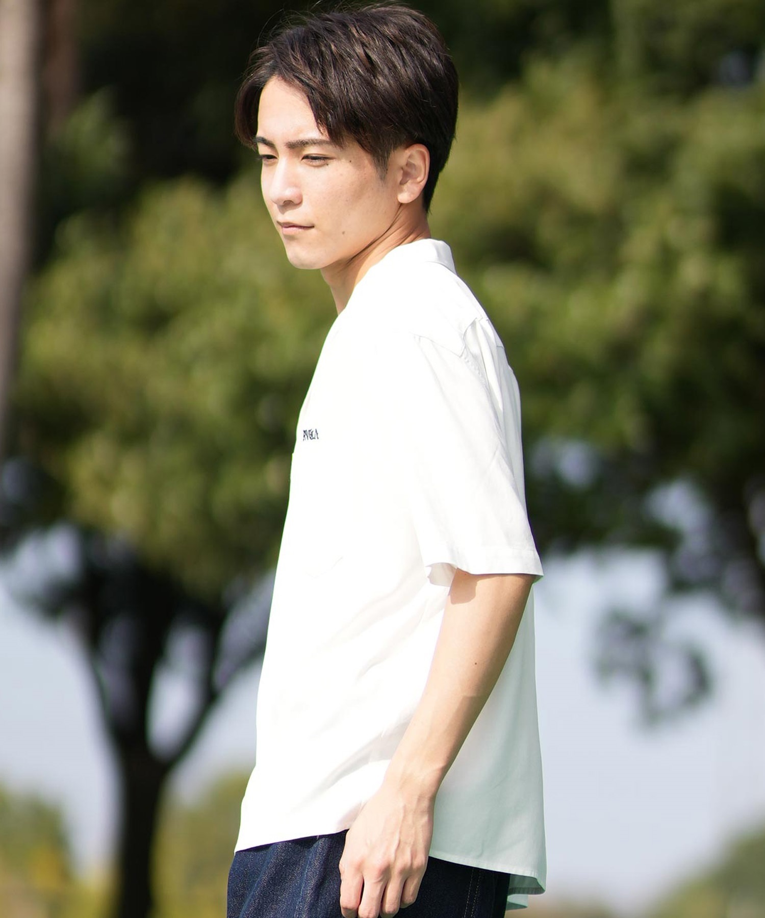 RVCA ルーカ 半袖 シャツ メンズ ワンポイント BF041-180(WHT-S)