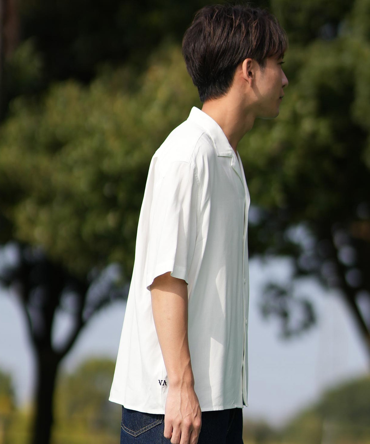 RVCA ルーカ 半袖 シャツ メンズ ワンポイント BF041-180(WHT-S)