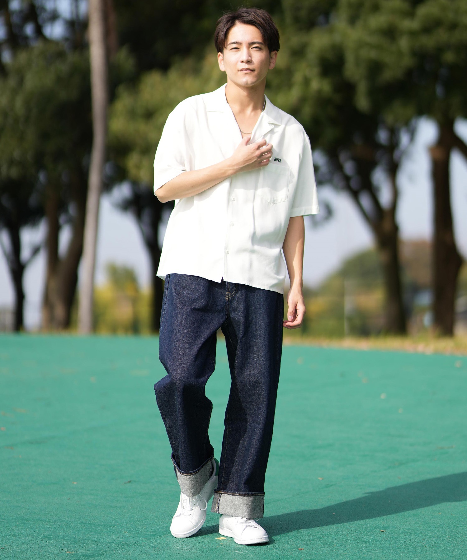 RVCA ルーカ 半袖 シャツ メンズ ワンポイント BF041-180(WHT-S)