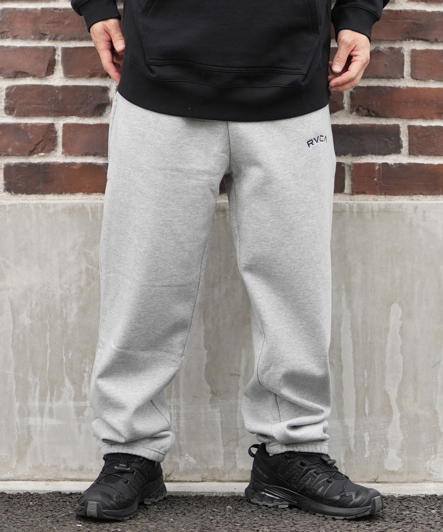 RVCA ルーカ スウェットパンツ ロングパンツ メンズ ウエストゴム ロゴ BACK SIDE ARCH RVCA PT BF042-P70(BLK-M)