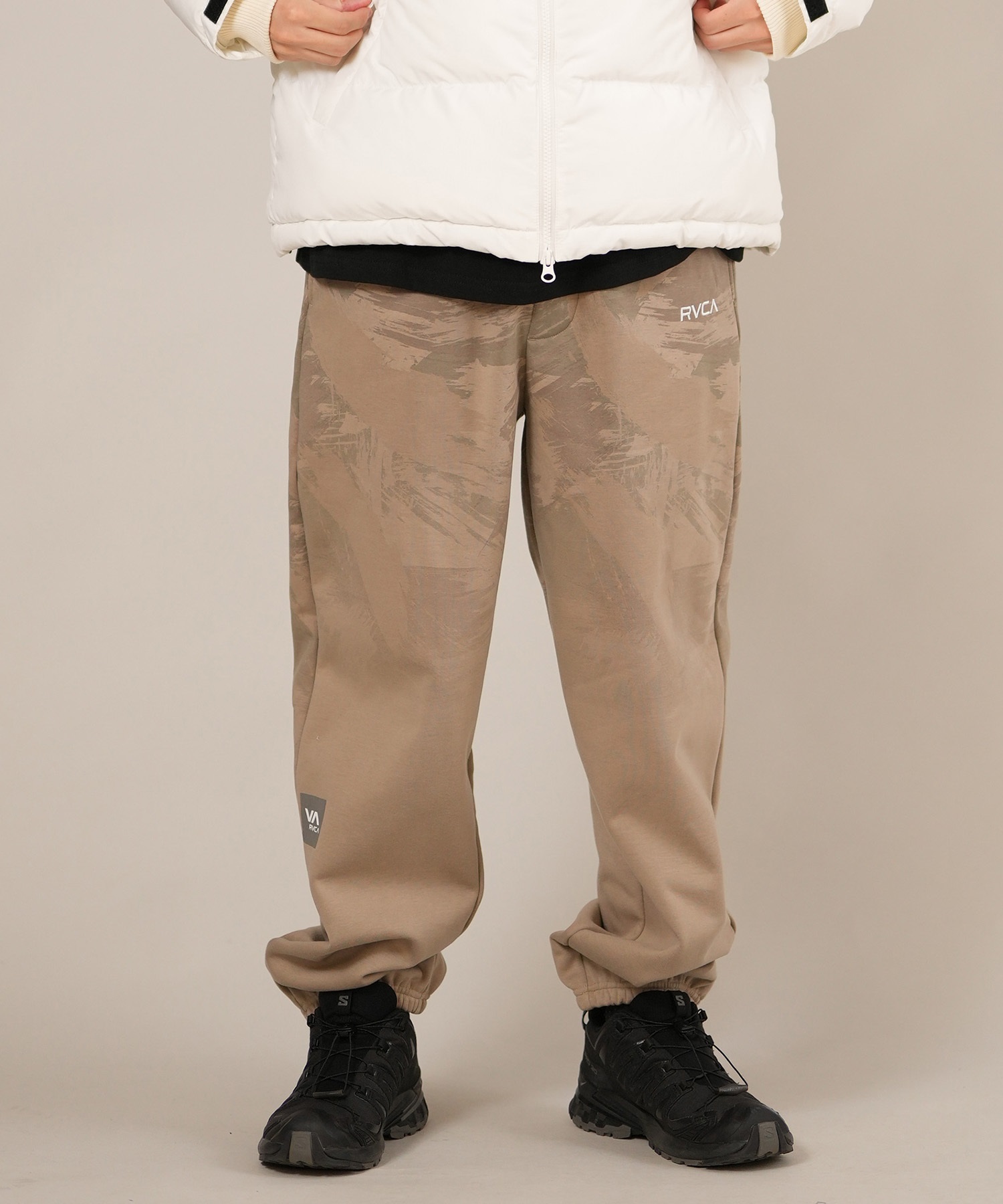 RVCA ルーカ スウェットパンツ ロングパンツ メンズ ウエストゴム ロゴ BACK SIDE ARCH RVCA PT BF042-P70(BLK-M)