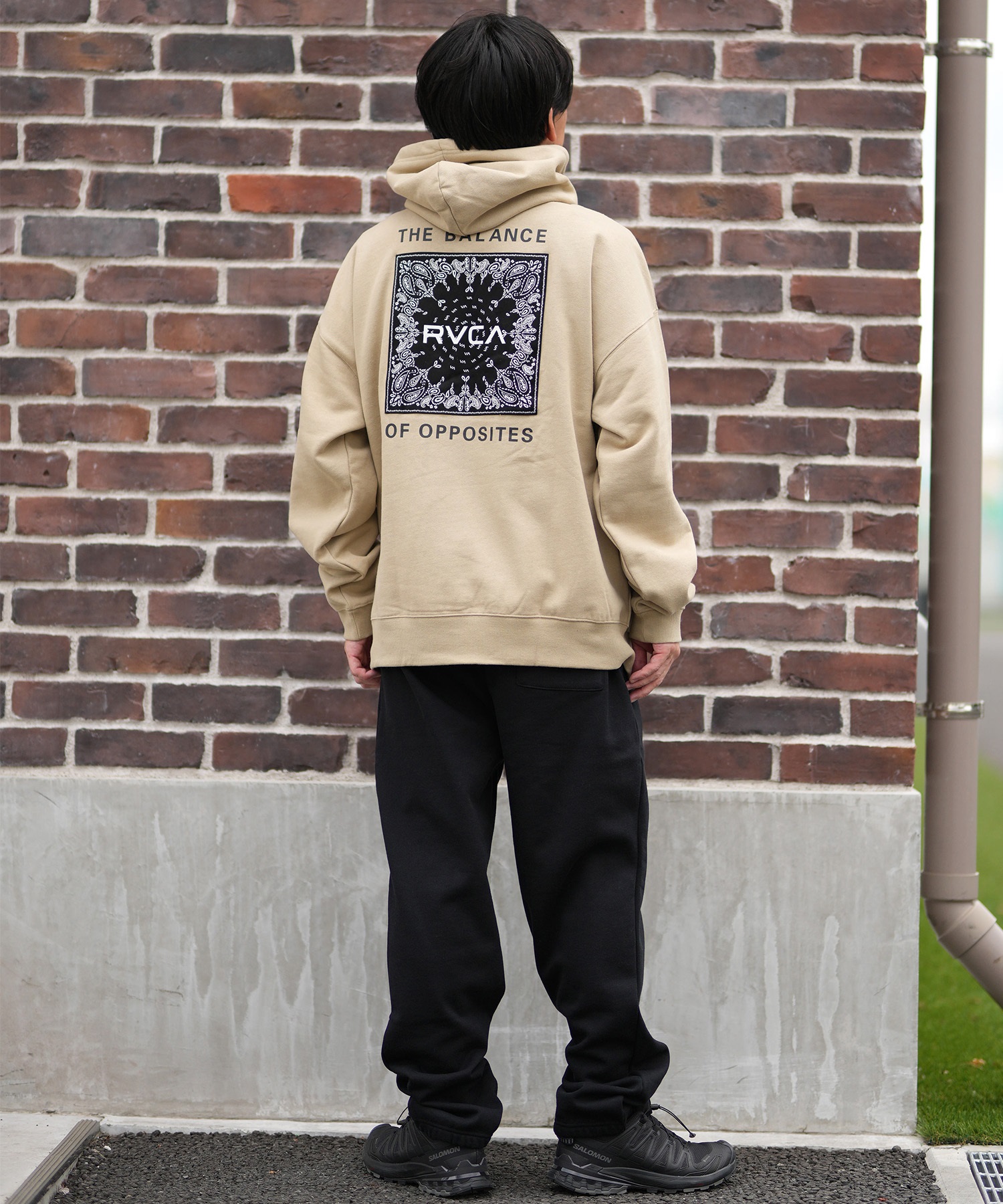 RVCA ルーカ スウェットパンツ ロングパンツ メンズ ウエストゴム ロゴ BACK SIDE ARCH RVCA PT BF042-P70(BLK-M)