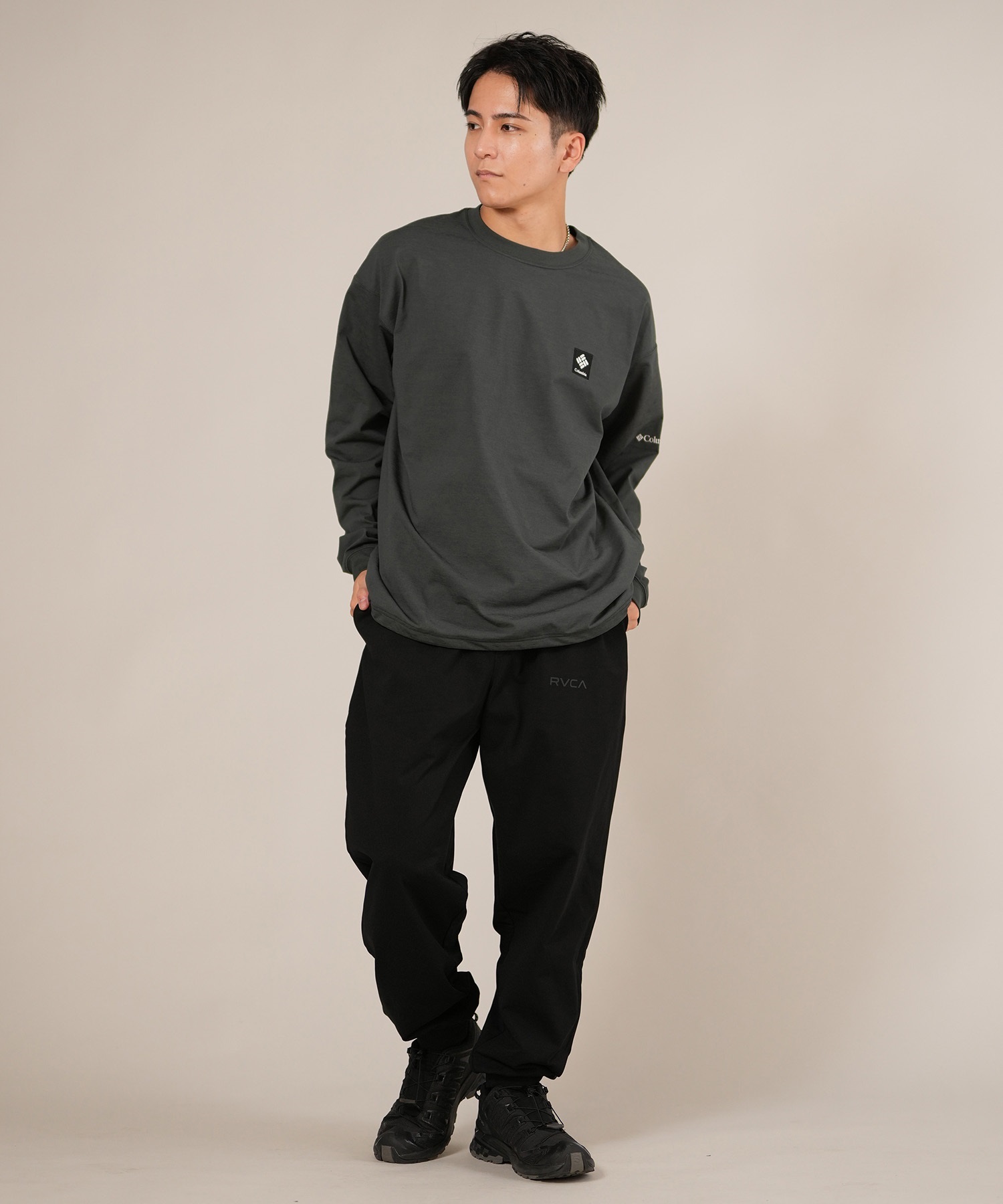 RVCA ルーカ ロングパンツ ロンパン メンズ スウェットパンツ ロゴ ワンポイント 裏毛 セットアップ対応 BF042-P71(BLB-S)