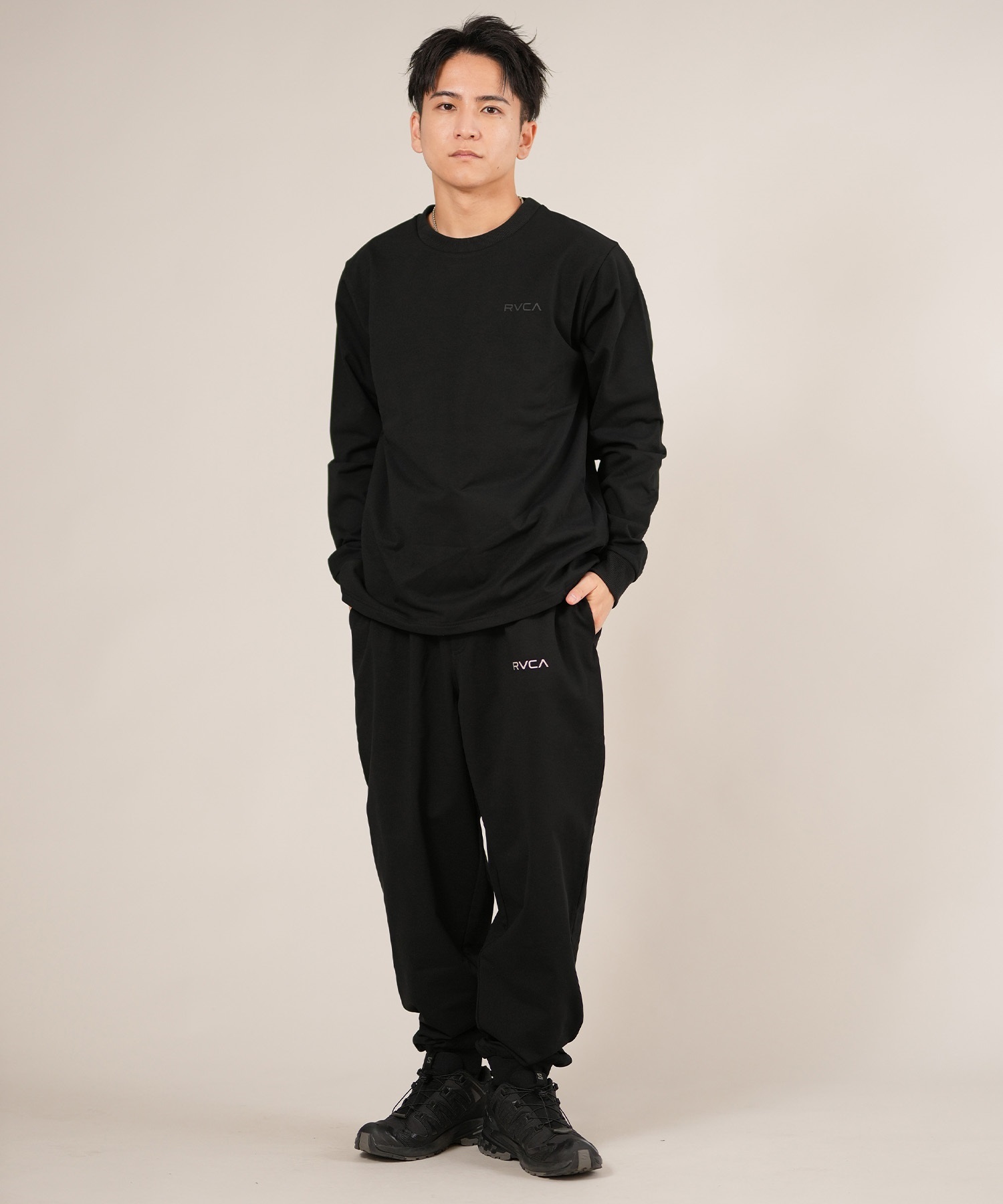 RVCA ルーカ ロングパンツ ロンパン メンズ スウェットパンツ ロゴ ワンポイント 裏毛 セットアップ対応 BF042-P71(BLB-S)