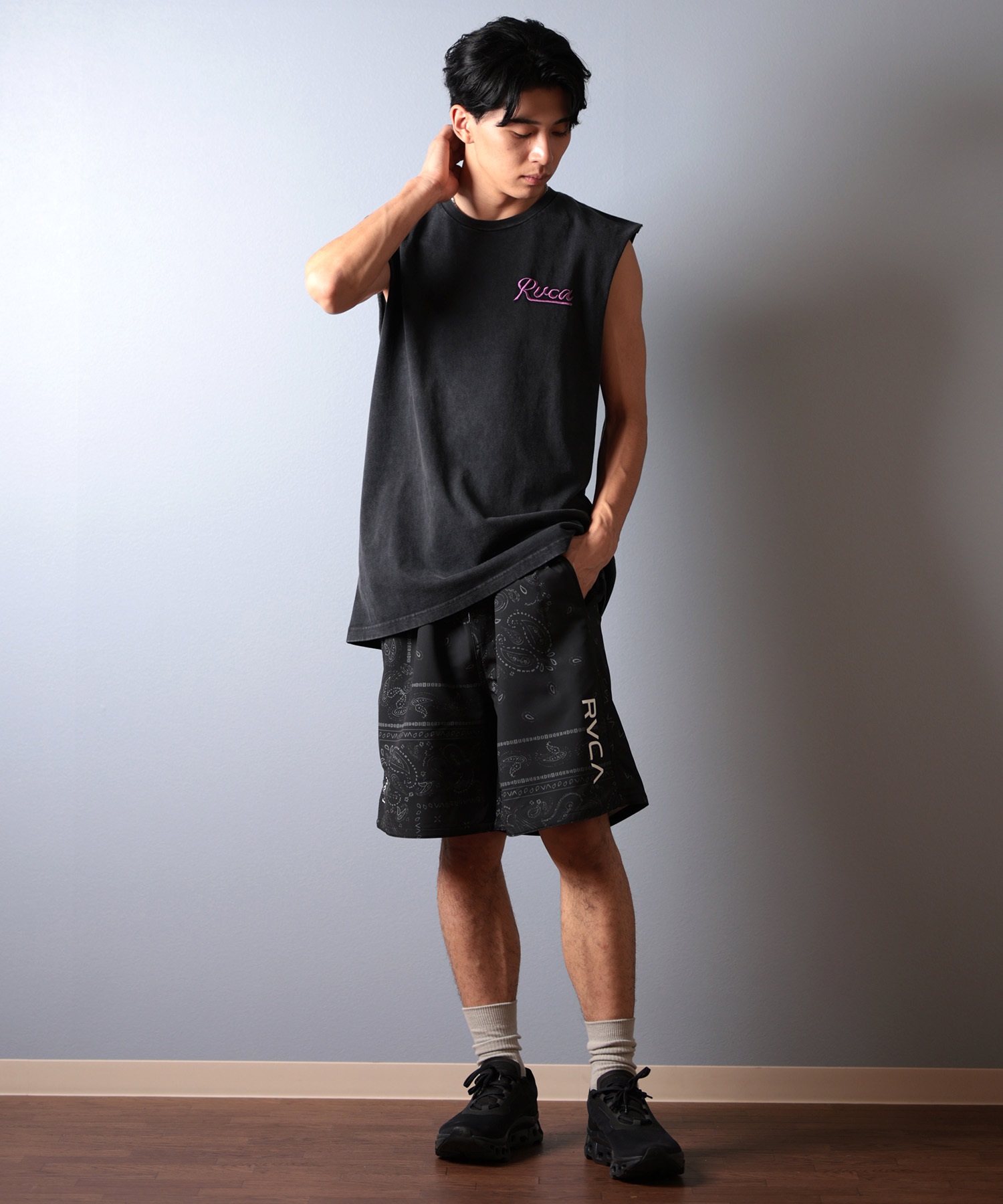 RVCA ルーカ ショートパンツ メンズ ショーツ トランクス 水着 水陸両用 OPPOSITE WS BF041-650(BLK-S)