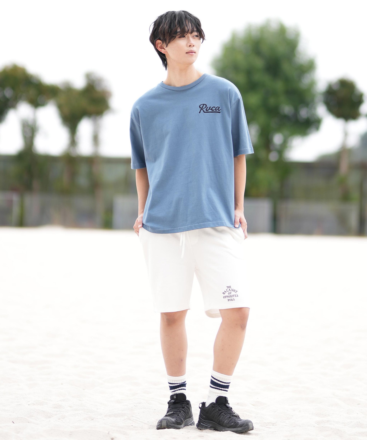 RVCA ルーカ ショートパンツ メンズ スウェットショーツ IRON ON FT WS セットアップ対応 BF041-652(WHT-S)