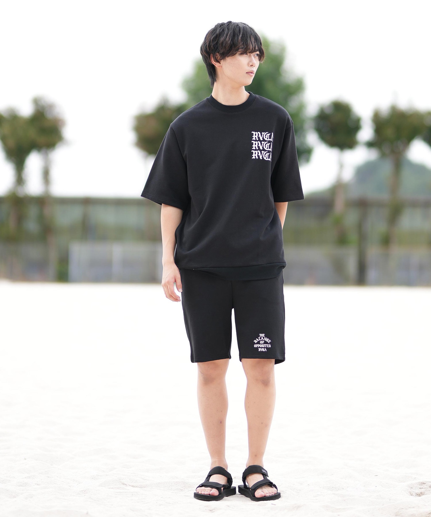 RVCA ルーカ ショートパンツ メンズ スウェットショーツ IRON ON FT WS セットアップ対応 BF041-652(WHT-S)