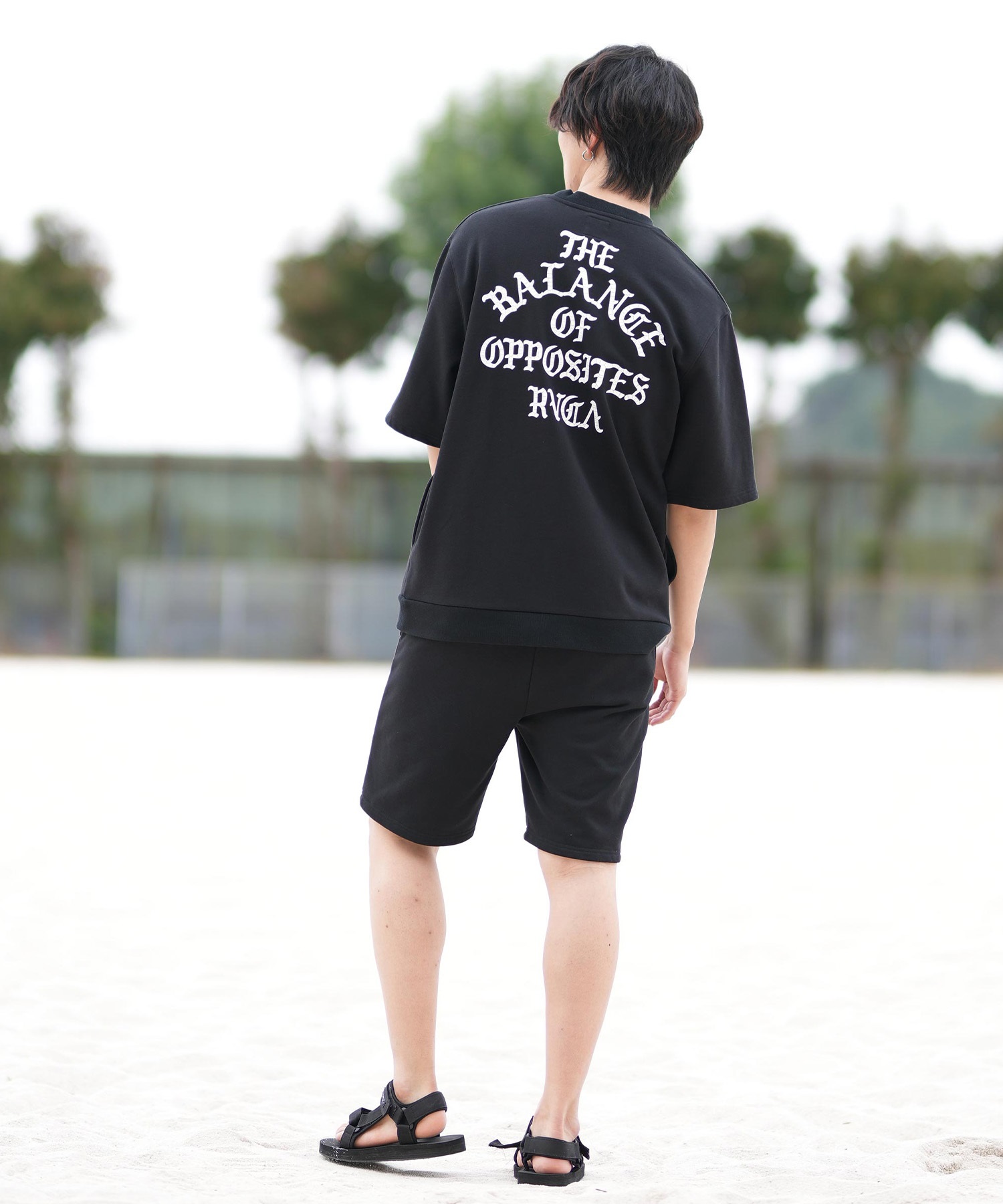 RVCA ルーカ ショートパンツ メンズ スウェットショーツ IRON ON FT WS セットアップ対応 BF041-652(WHT-S)