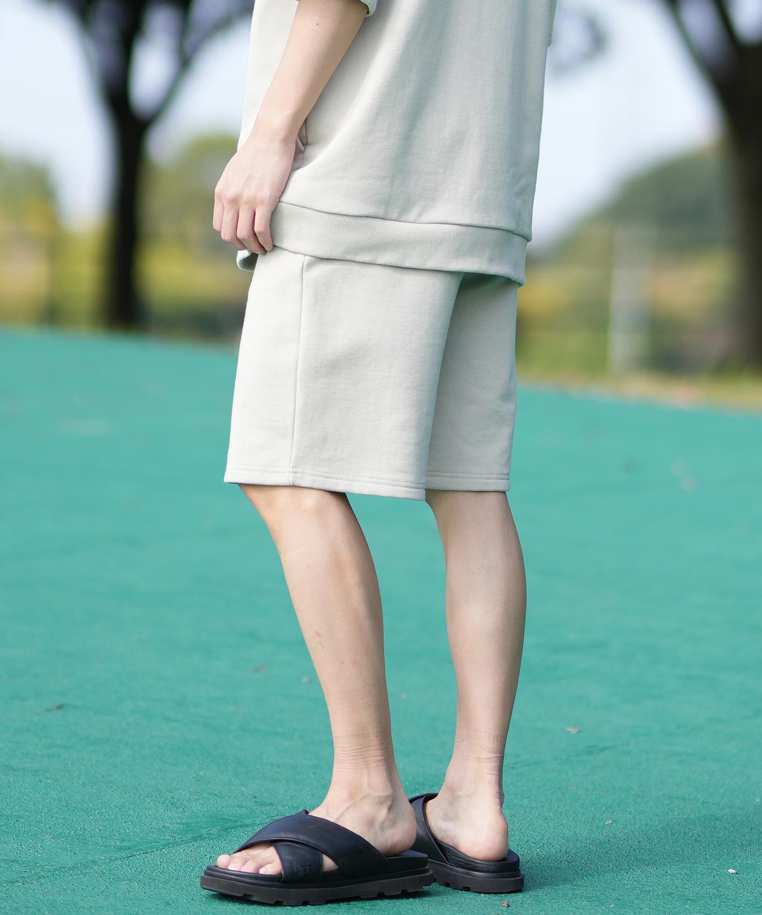 RVCA ルーカ ショートパンツ メンズ スウェットショーツ IRON ON FT WS セットアップ対応 BF041-652(WHT-S)