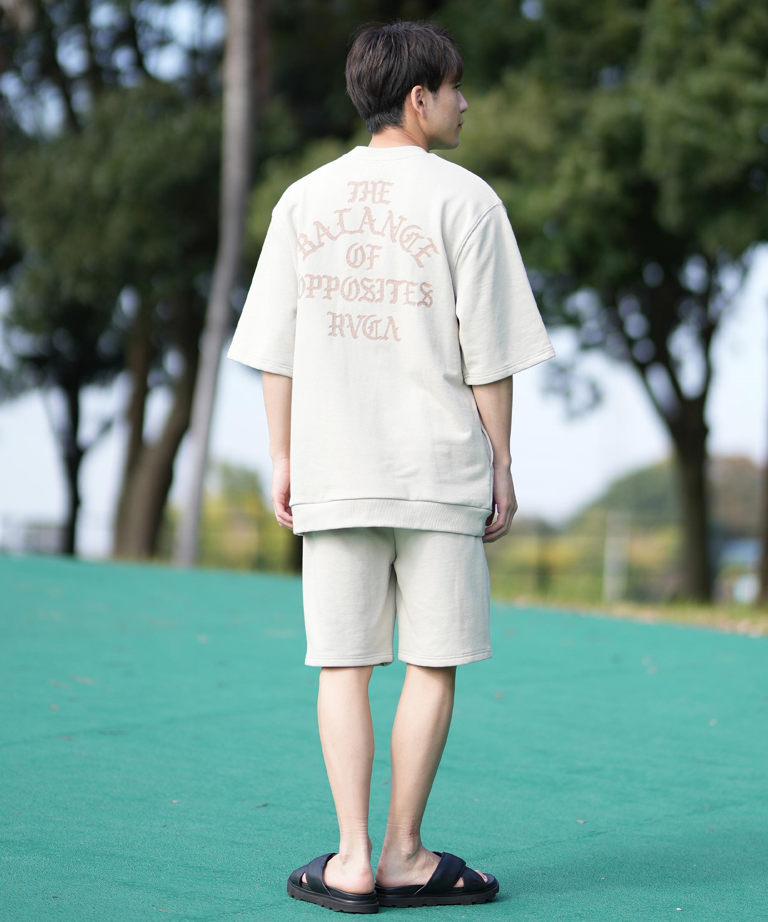 RVCA ルーカ ショートパンツ メンズ スウェットショーツ IRON ON FT WS セットアップ対応 BF041-652(WHT-S)