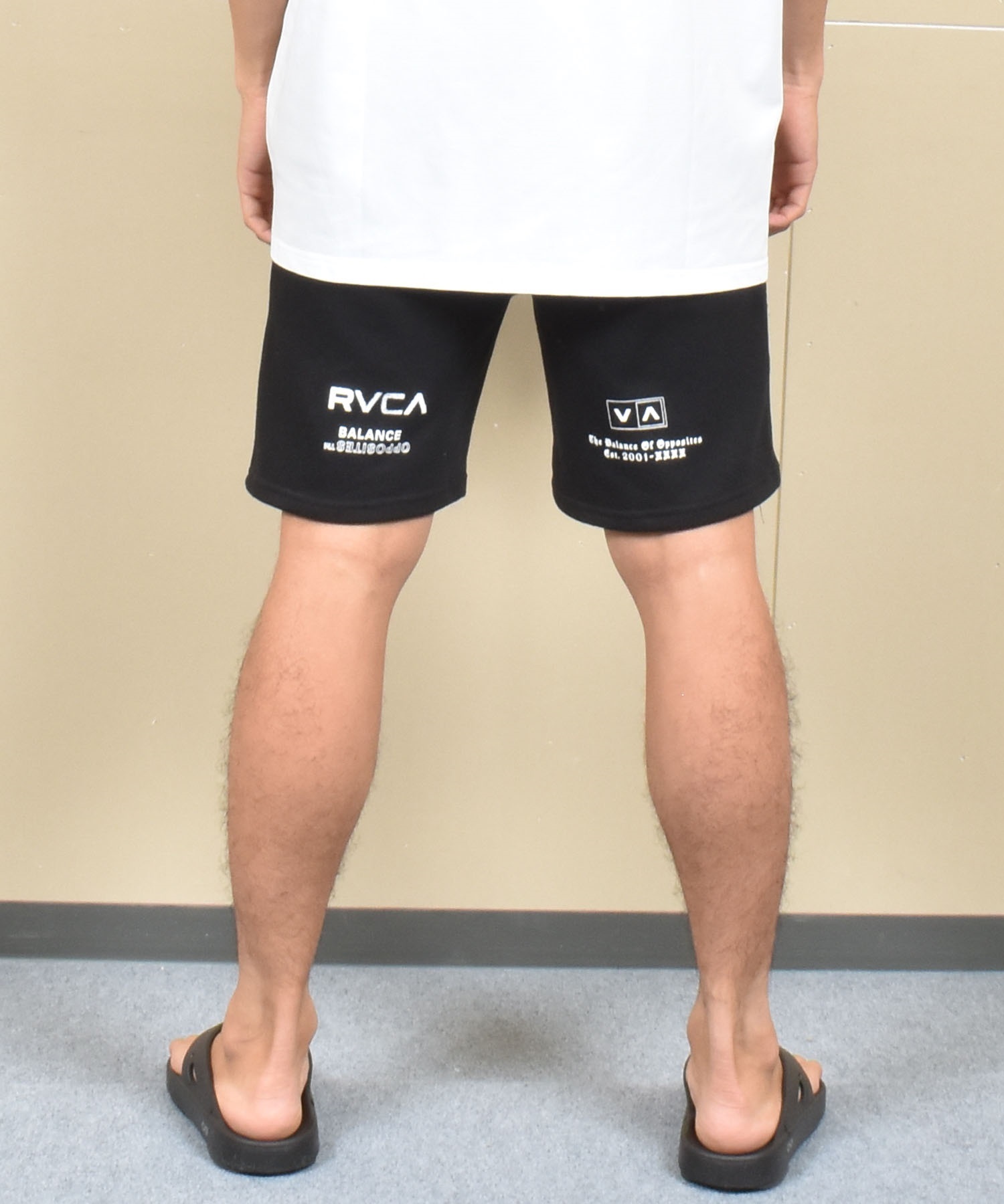 RVCA ルーカ ハーフパンツ ショートパンツ メンズ スウェット パンツ ブランドロゴ BF04A-P66(BLK-S)