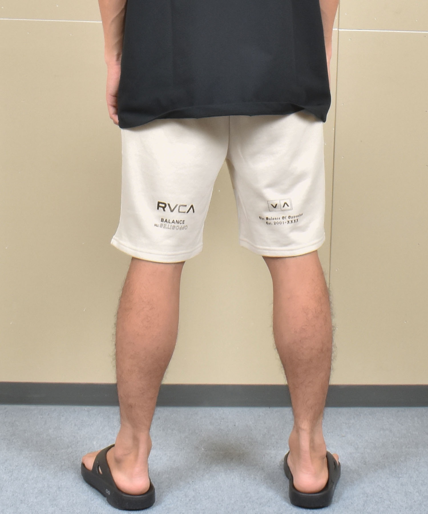 RVCA ルーカ ハーフパンツ ショートパンツ メンズ スウェット パンツ ブランドロゴ BF04A-P66(BLK-S)