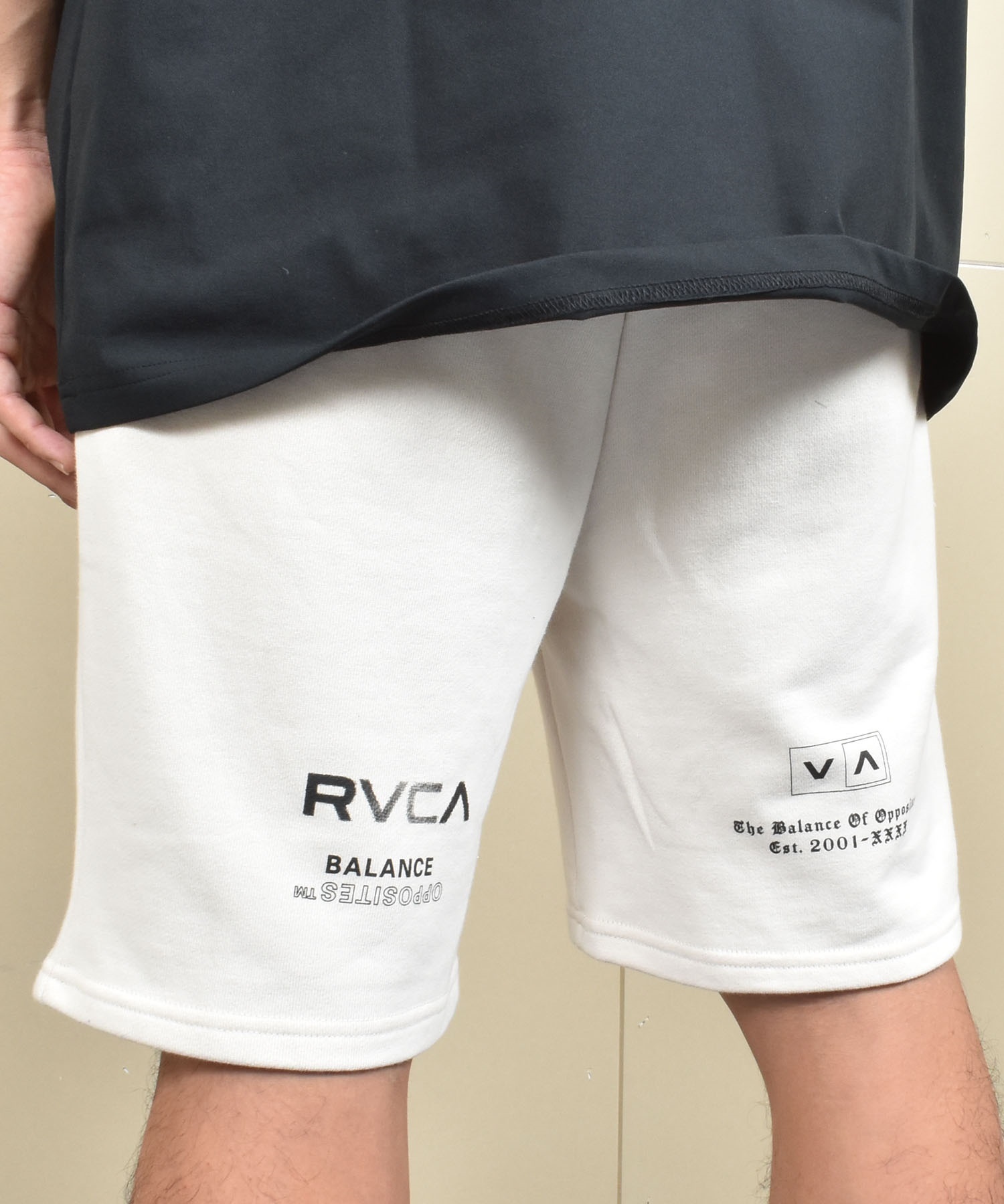 RVCA ルーカ ハーフパンツ ショートパンツ メンズ スウェット パンツ ブランドロゴ BF04A-P66(BLK-S)