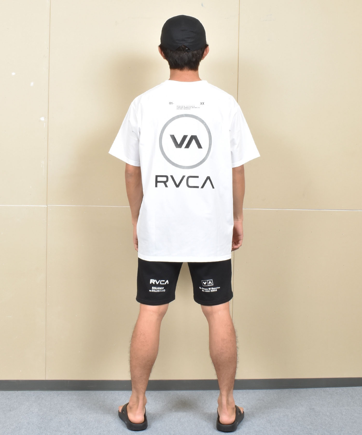 RVCA ルーカ ハーフパンツ ショートパンツ メンズ スウェット パンツ ブランドロゴ BF04A-P66(BLK-S)