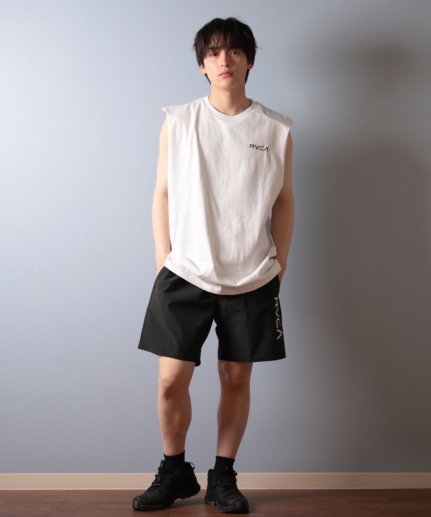 RVCA ルーカ ショートパンツ メンズ 水着 ボードショーツ トランクス 水陸両用 ELASTIC BS BF041-530(BLK-S)