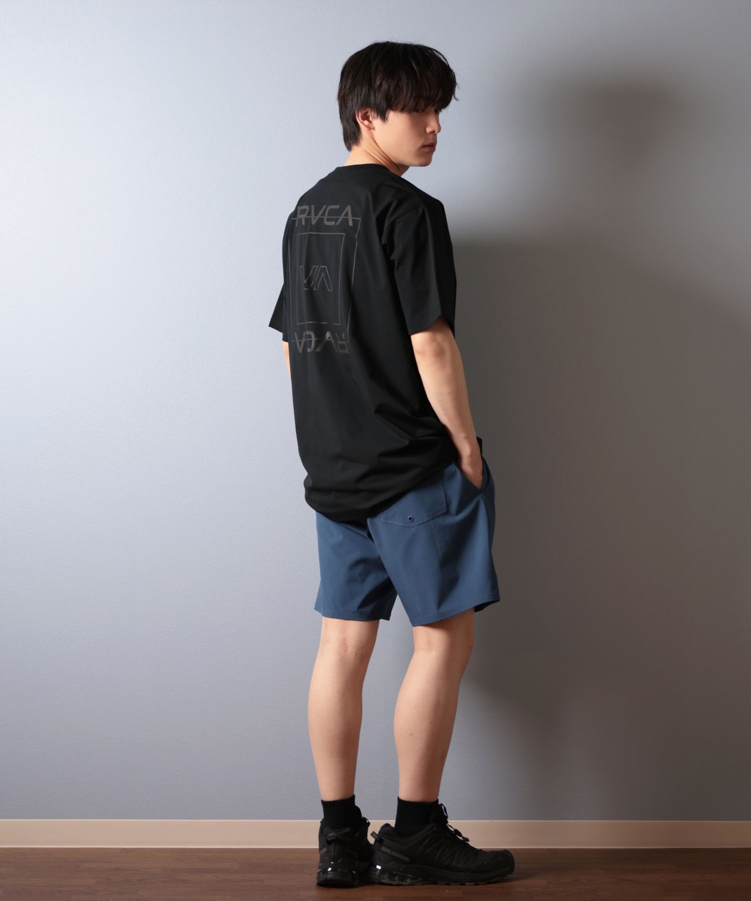 RVCA ルーカ ショートパンツ メンズ 水着 ボードショーツ トランクス 水陸両用 ELASTIC BS BF041-530(BLK-S)