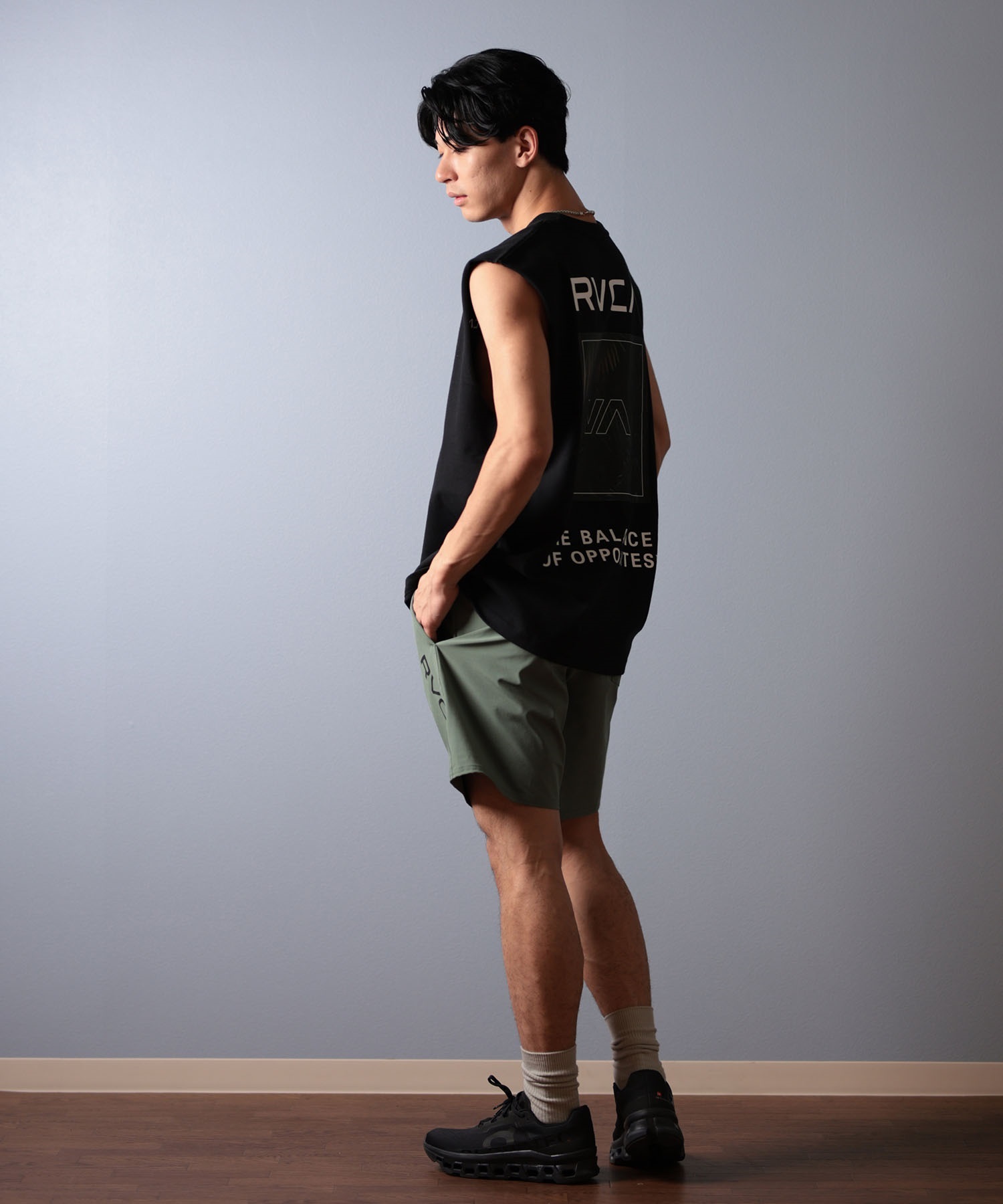 RVCA ルーカ ショートパンツ メンズ 水着 ボードショーツ トランクス 水陸両用 ELASTIC BS BF041-530(BLK-S)