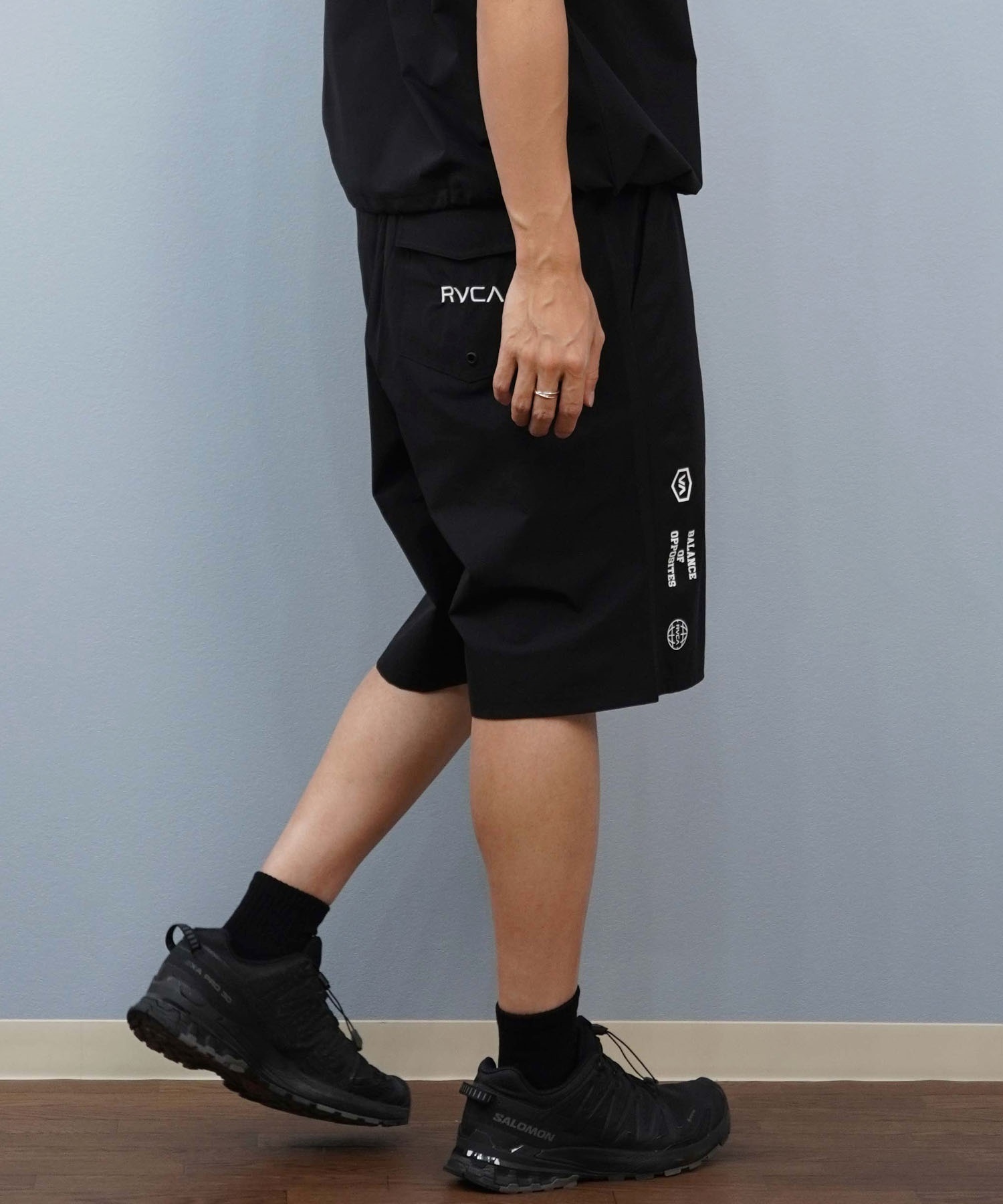 RVCA ルーカ 水着 海パン トランクス サーフパンツ メンズ 水陸両用 ショートパンツ セットアップ対応 BF04A-P68(BLK-S)