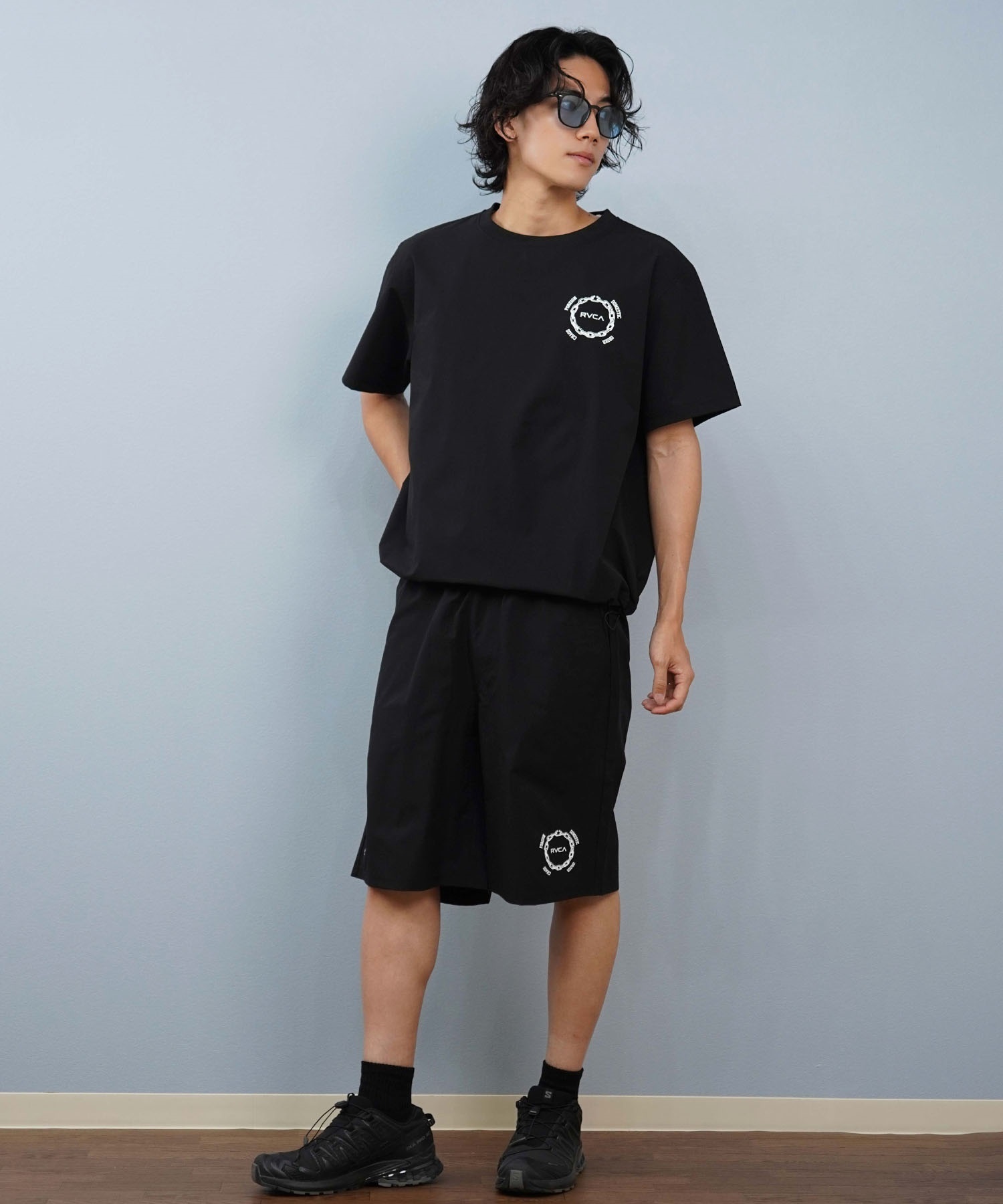 RVCA ルーカ 水着 海パン トランクス サーフパンツ メンズ 水陸両用 ショートパンツ セットアップ対応 BF04A-P68(BLK-S)