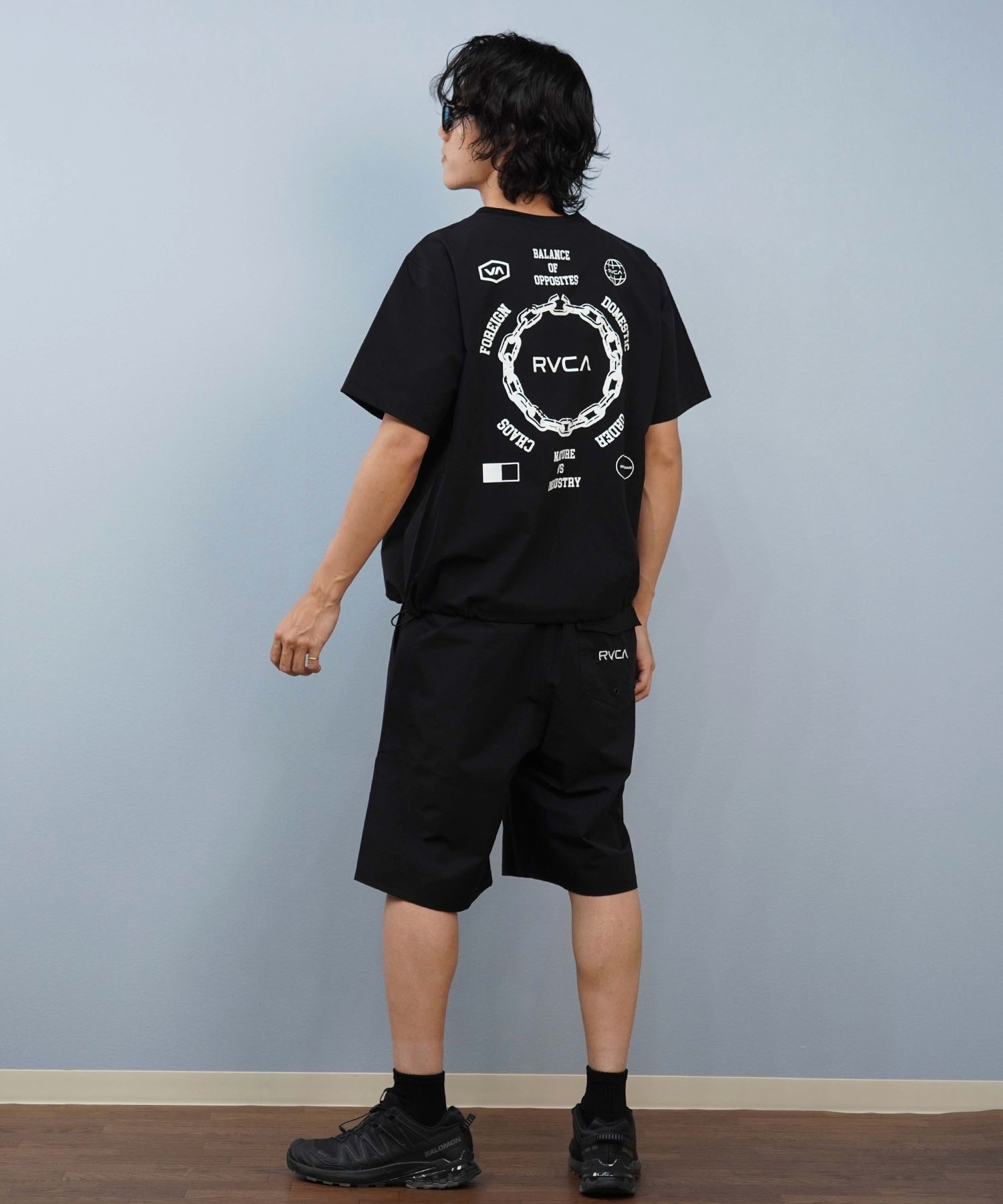 RVCA ルーカ 水着 海パン トランクス サーフパンツ メンズ 水陸両用 ショートパンツ セットアップ対応 BF04A-P68(BLK-S)