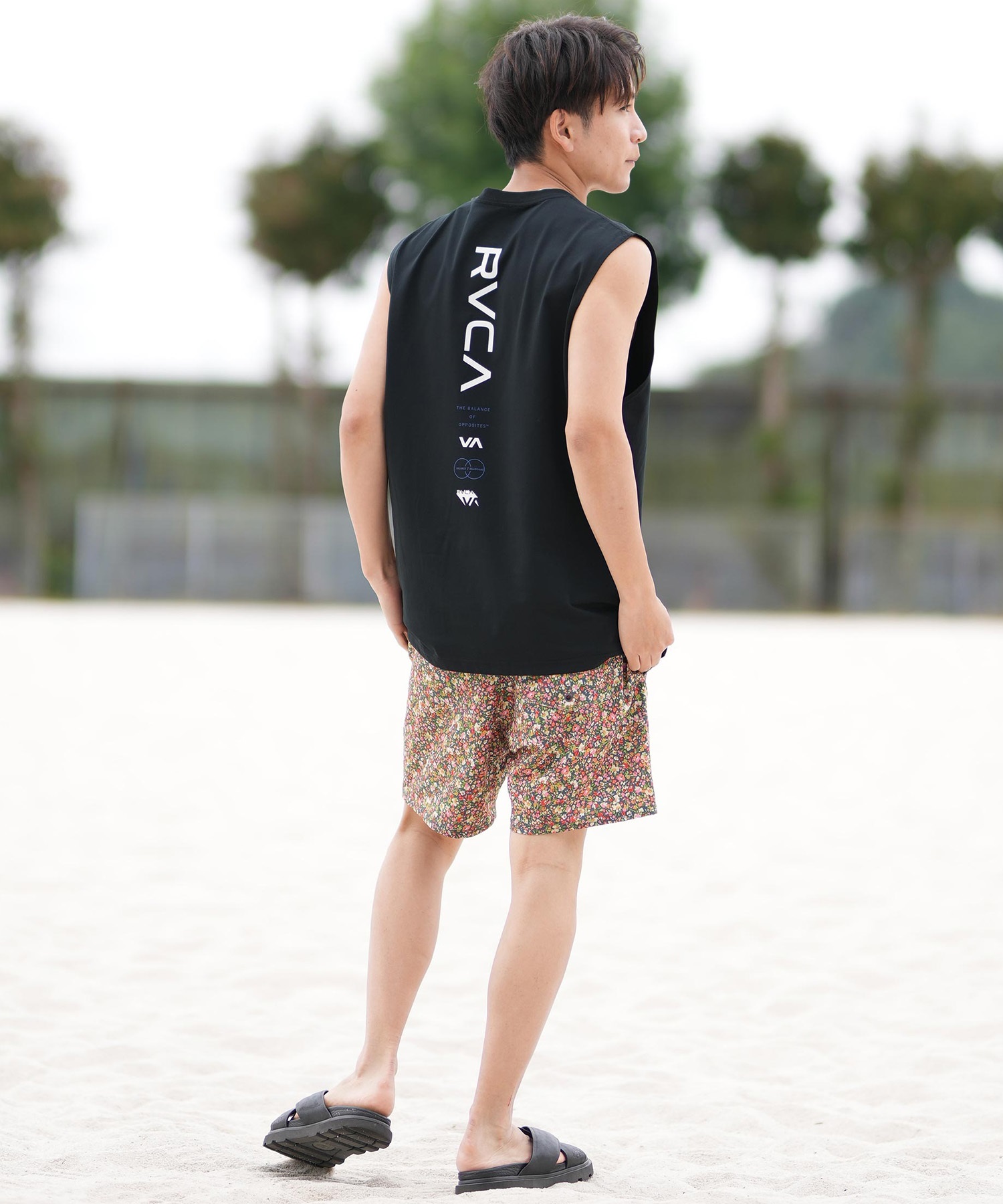 RVCA ルーカ ラッシュガード メンズ タンクトップ バックプリント UVカット 吸水速乾 水陸両用 BF041-878(WHT-S)