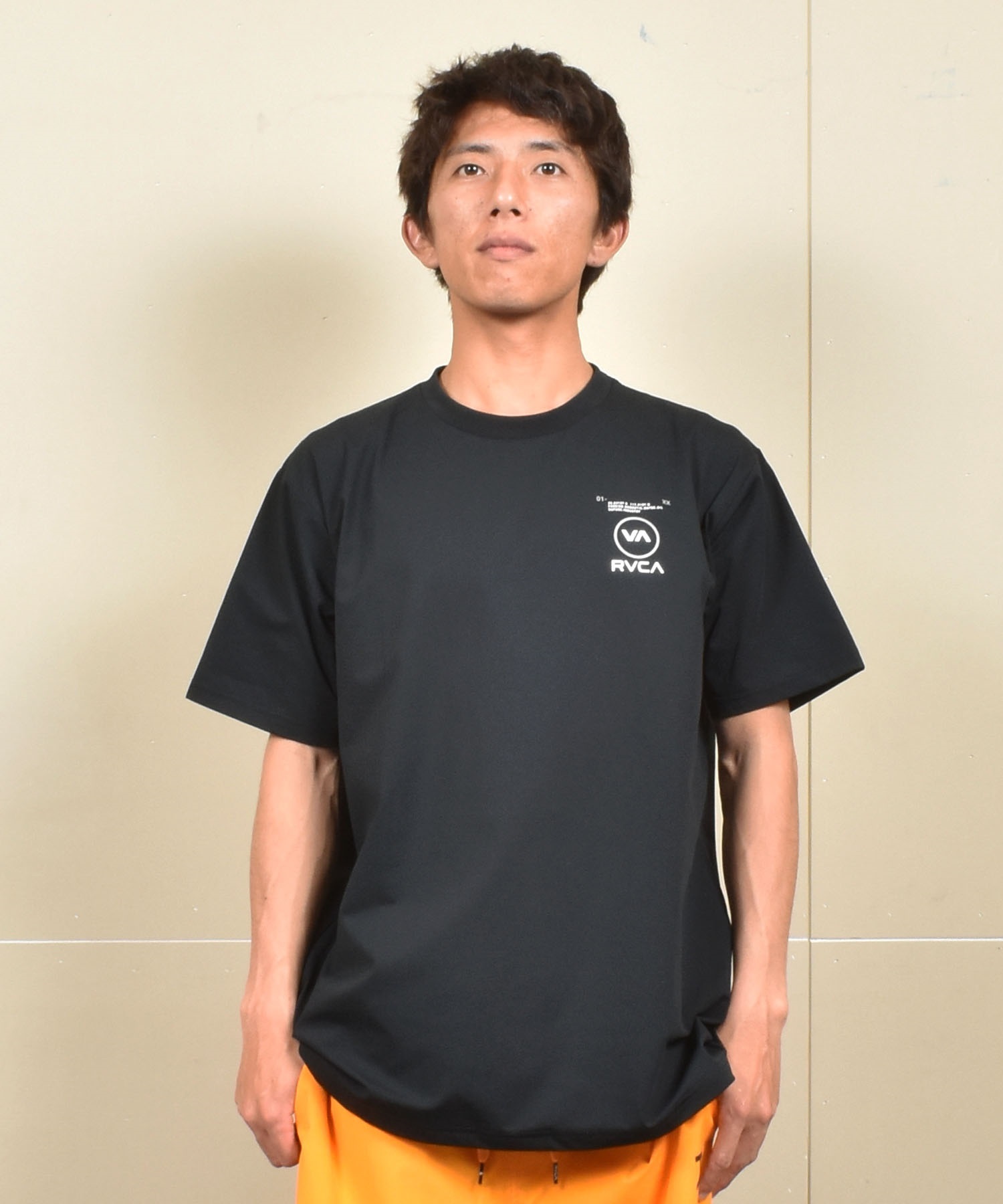 RVCA ルーカ ラッシュガード 半袖 Tシャツ メンズ 水陸両用 ユーティリティー REFLECTIVE BAS SFST BF041-P86(BLK-S)