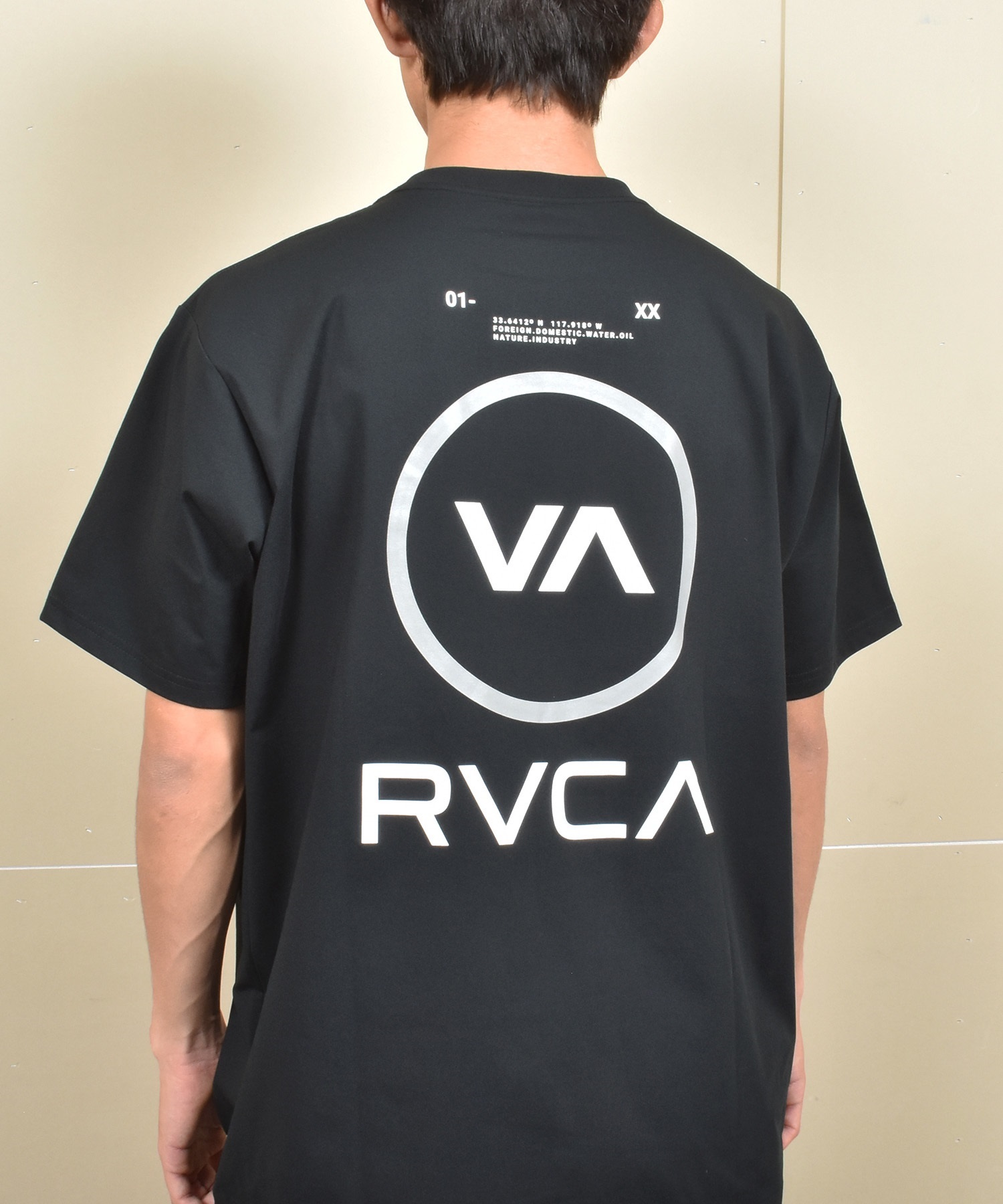 RVCA ルーカ ラッシュガード 半袖 Tシャツ メンズ 水陸両用 ユーティリティー REFLECTIVE BAS SFST BF041-P86(BLK-S)